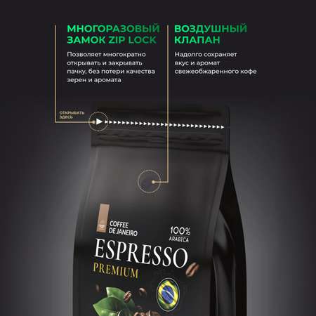 Кофе в зернах DE JANEIRO premium