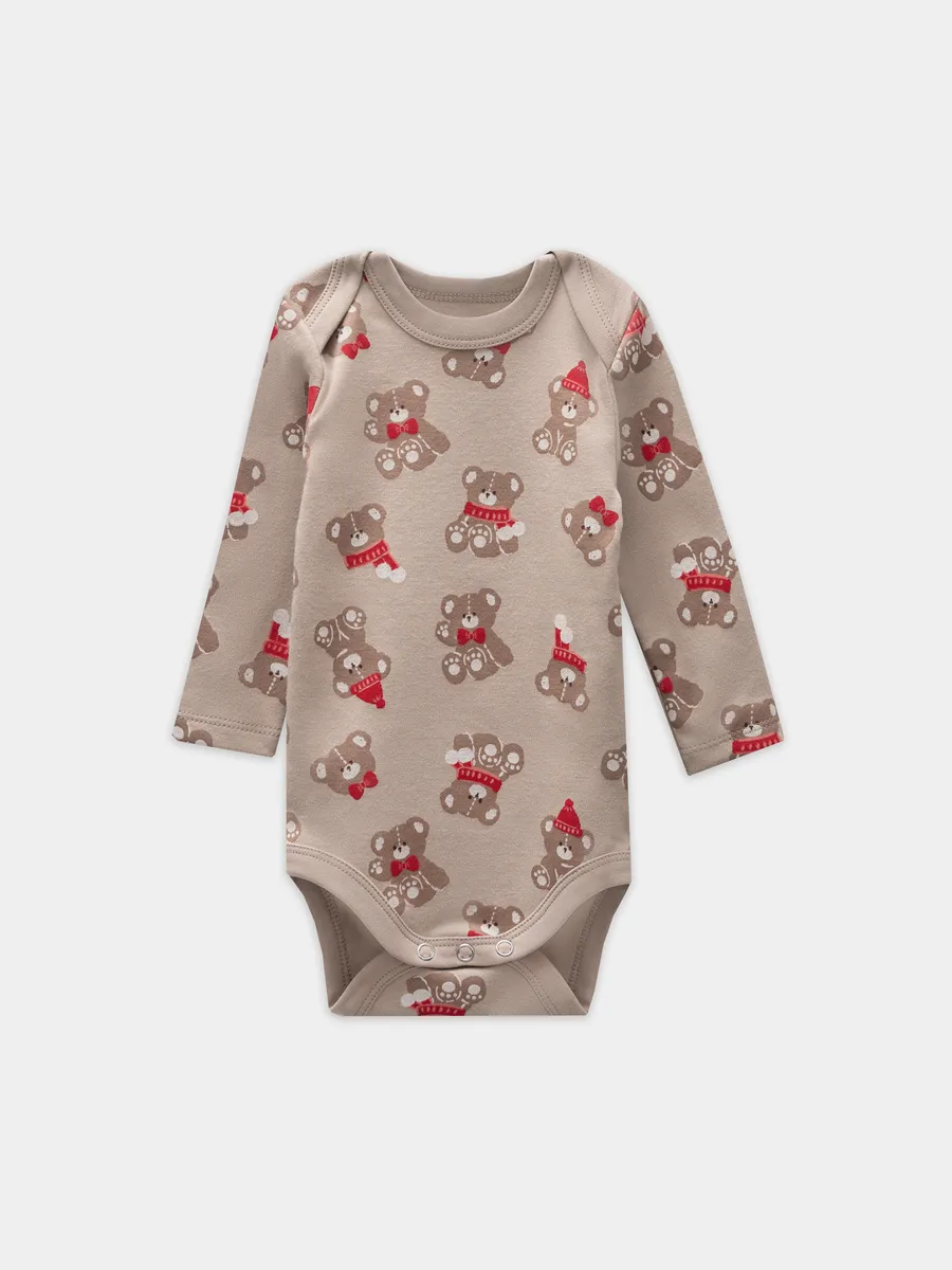 Боди 2 шт Mark Formelle (Марк Формэль) 13016-2/сливочное масло +НГ мишутки на бежевом - фото 9