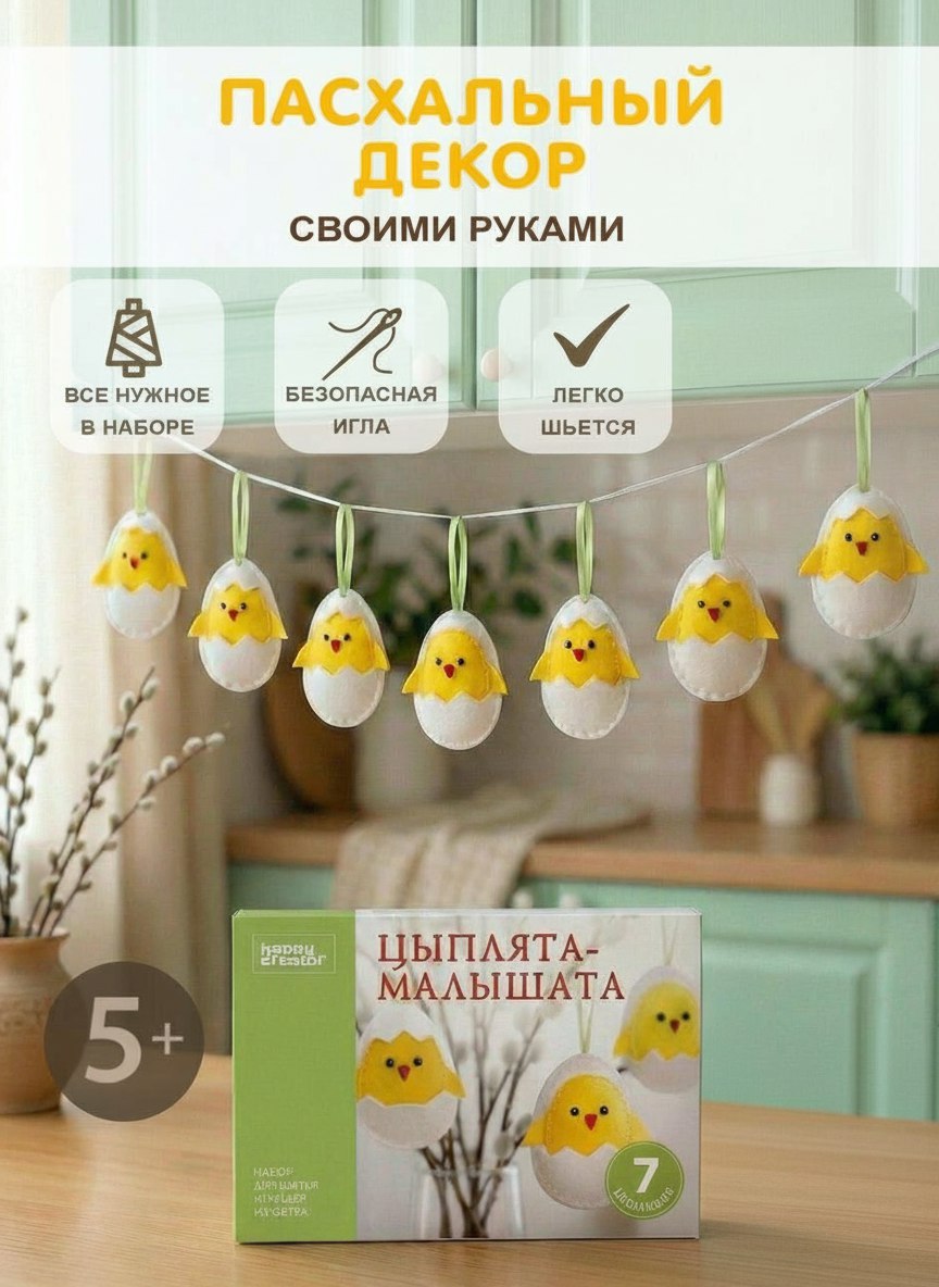 Изображение товара Набор для творчества HappyLine шитье Цыплята-малышата