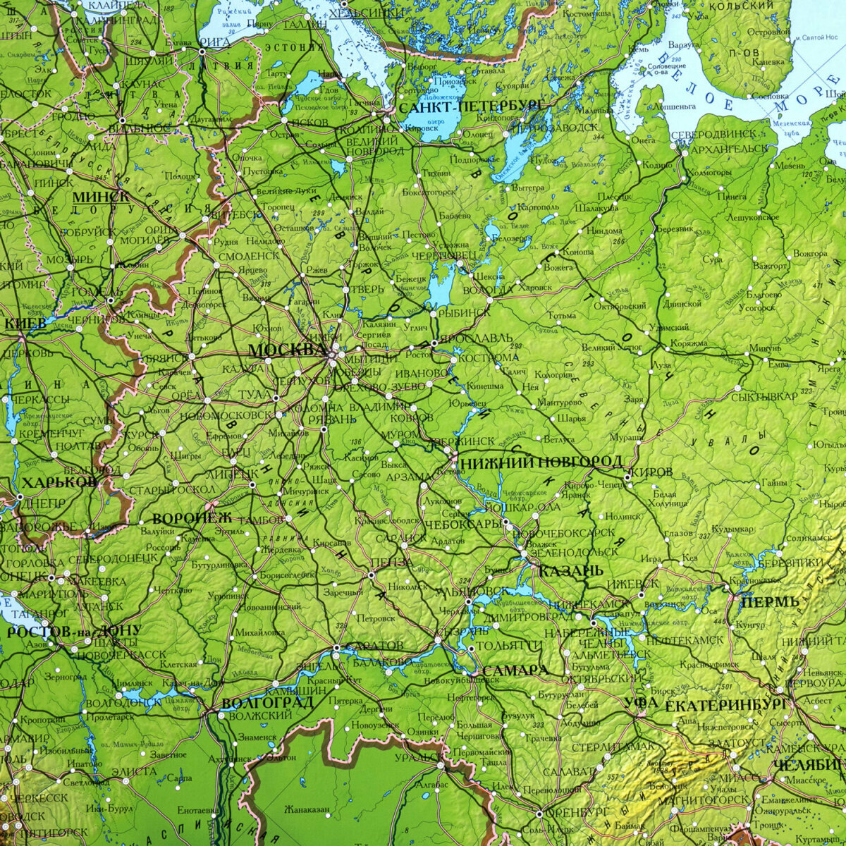 Карта России Brauberg физическая настенная 101х70 см, 1:8,5М, с ламинацией, интерактивная - фото 8