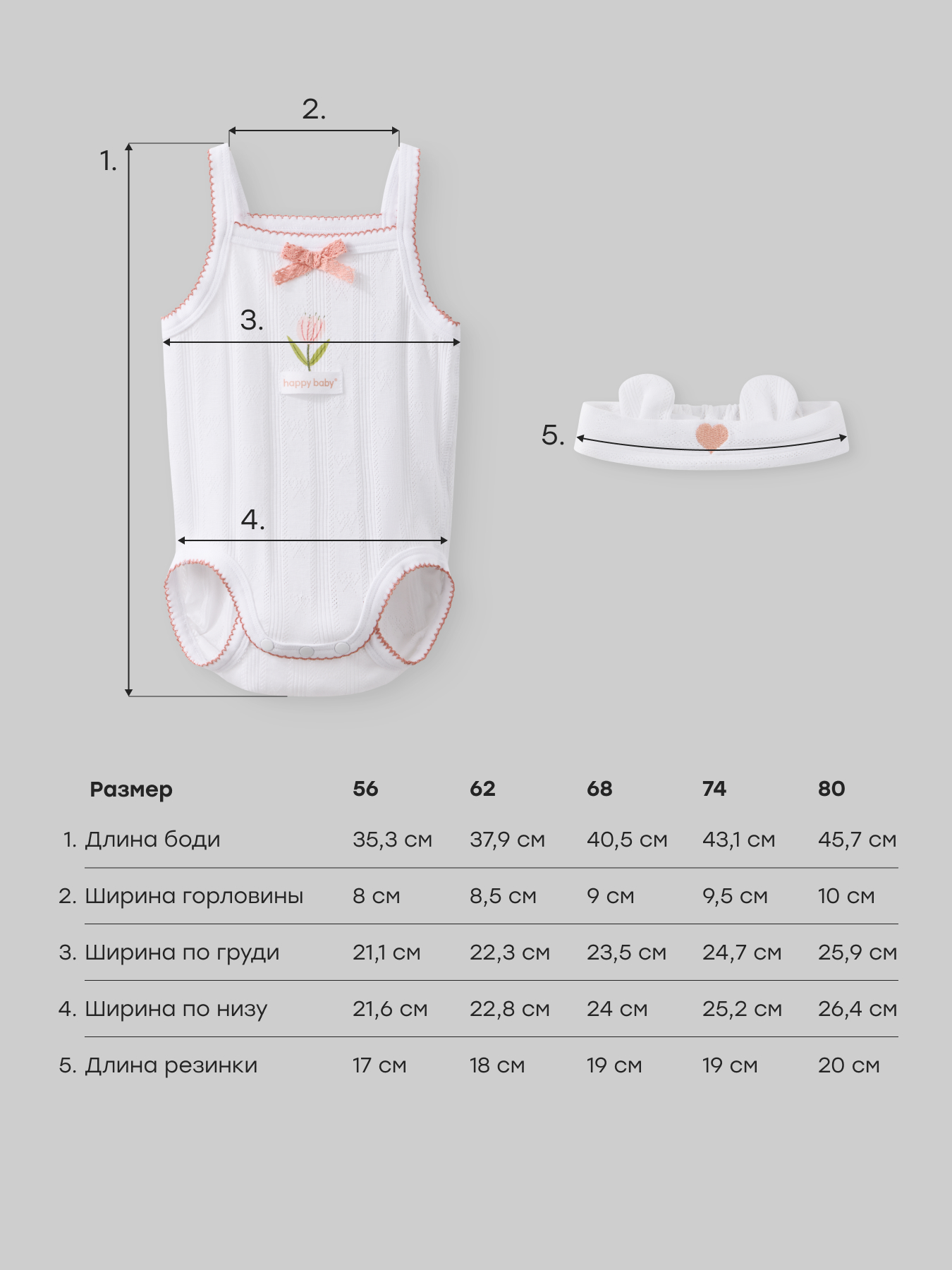 Комплект Happy Baby 90155-0_white&pink - фото 7