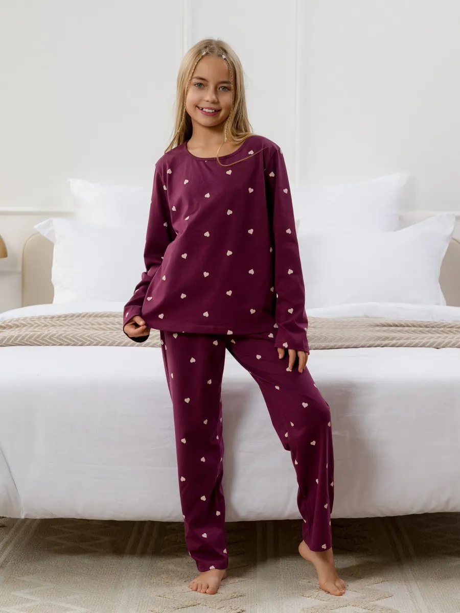 Пижама NATIVIA ПДКБ/сердечкинабордовом - фото 1