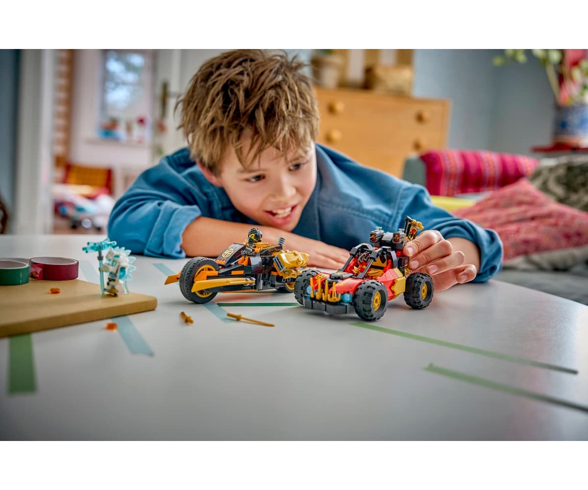 Конструктор LEGO NINJAGO Машинки Кая и Коула 394 дет. - фото 9