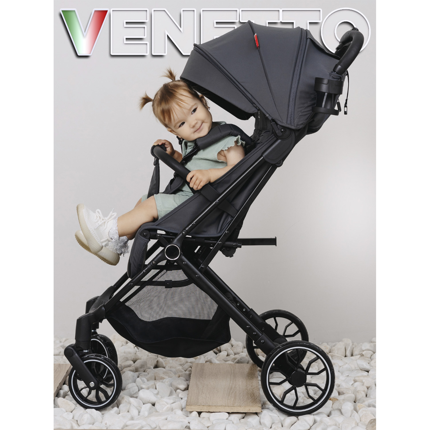 Коляска прогулочная BabyCare Venetto Черный черный - фото 19