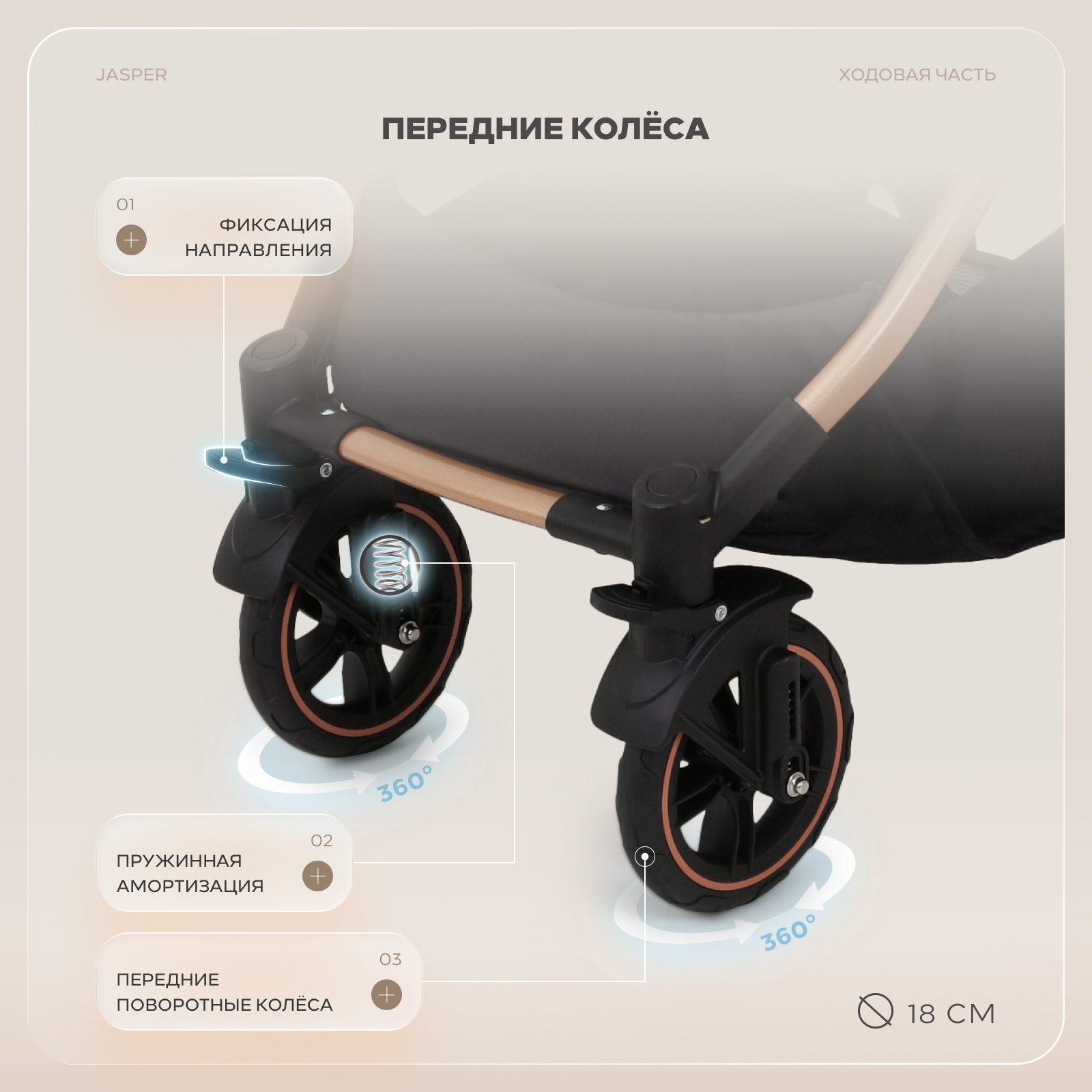 Коляска трансформер MOWbaby jasper 3в1 gold black черный - фото 19