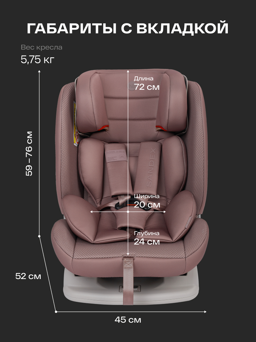 Автокресло Happy Baby Sandex 0+/1/2/3 (0-36 кг) розовый - фото 8