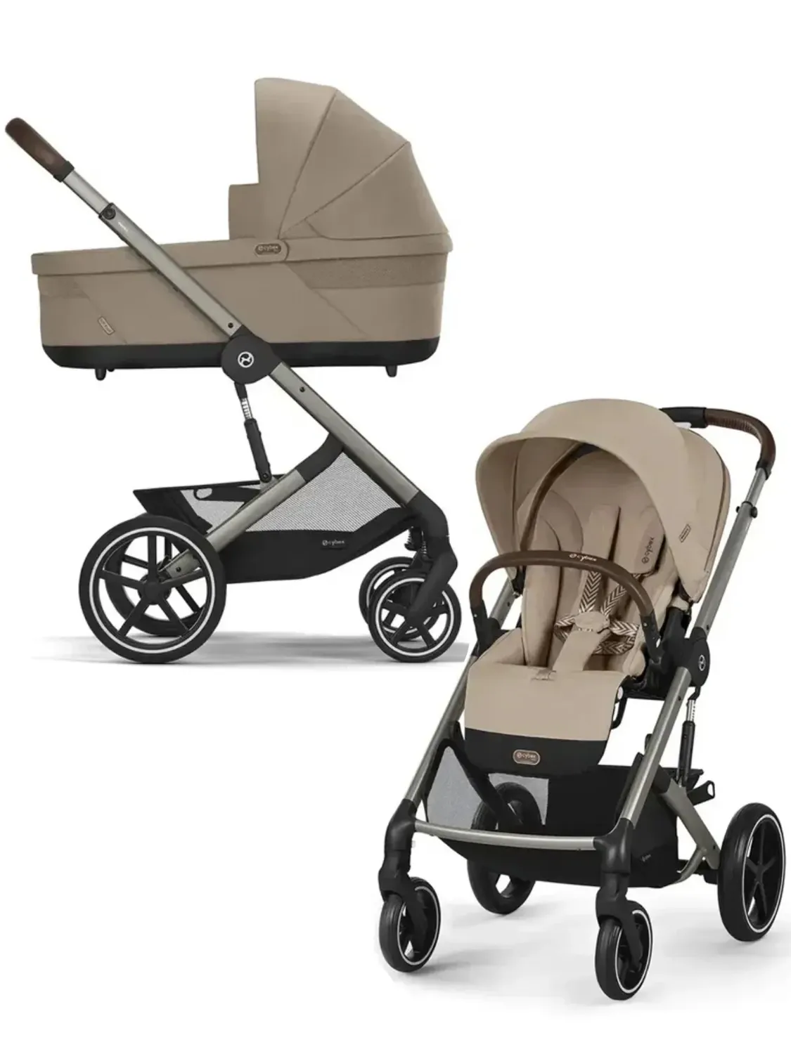 Коляска 2в1 Cybex Balios S Lux TPE бежевый - фото 1