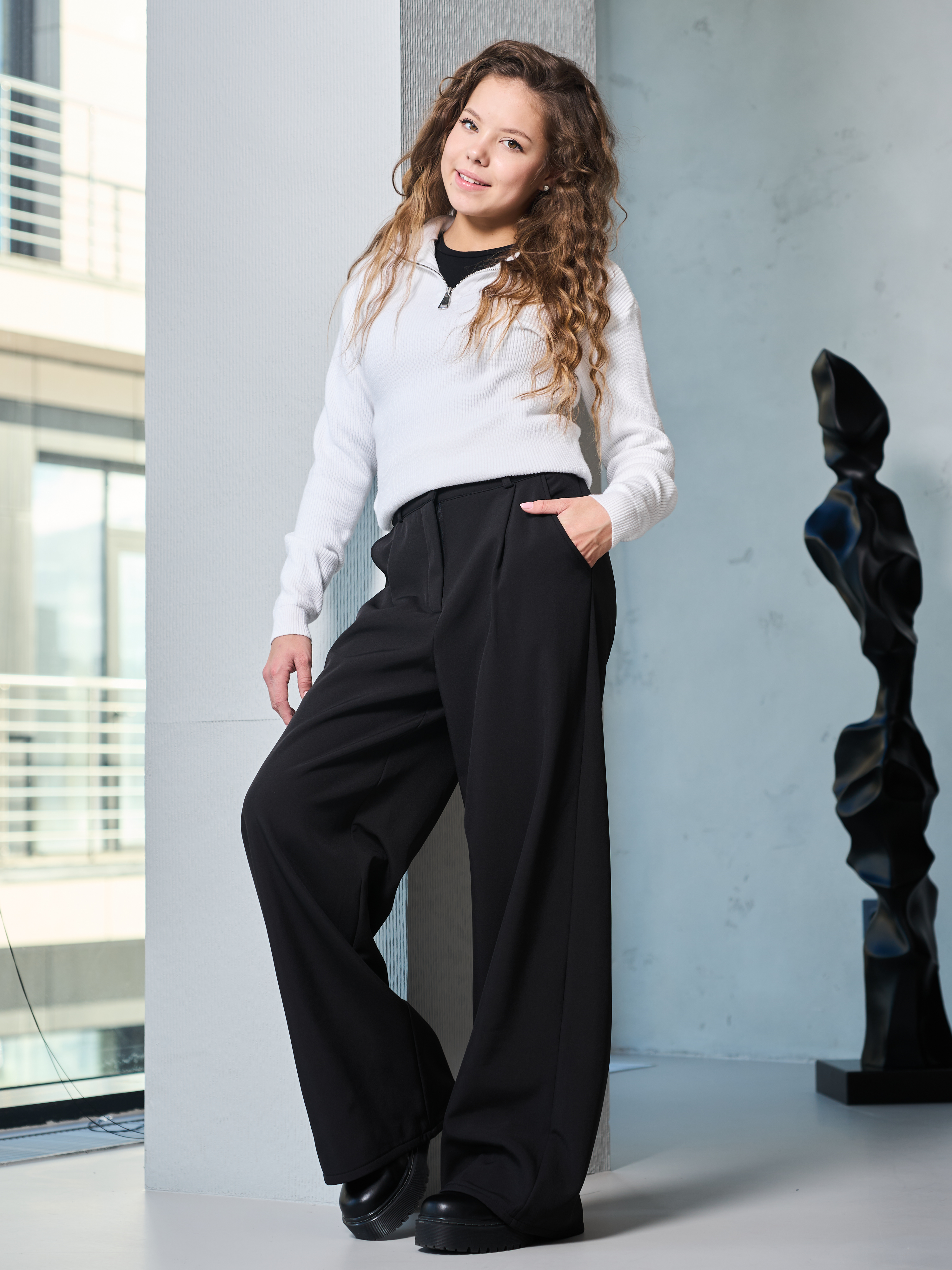 Брюки-палаццо СИНЯЯ МОДА WF1012B-H39 - фото 6