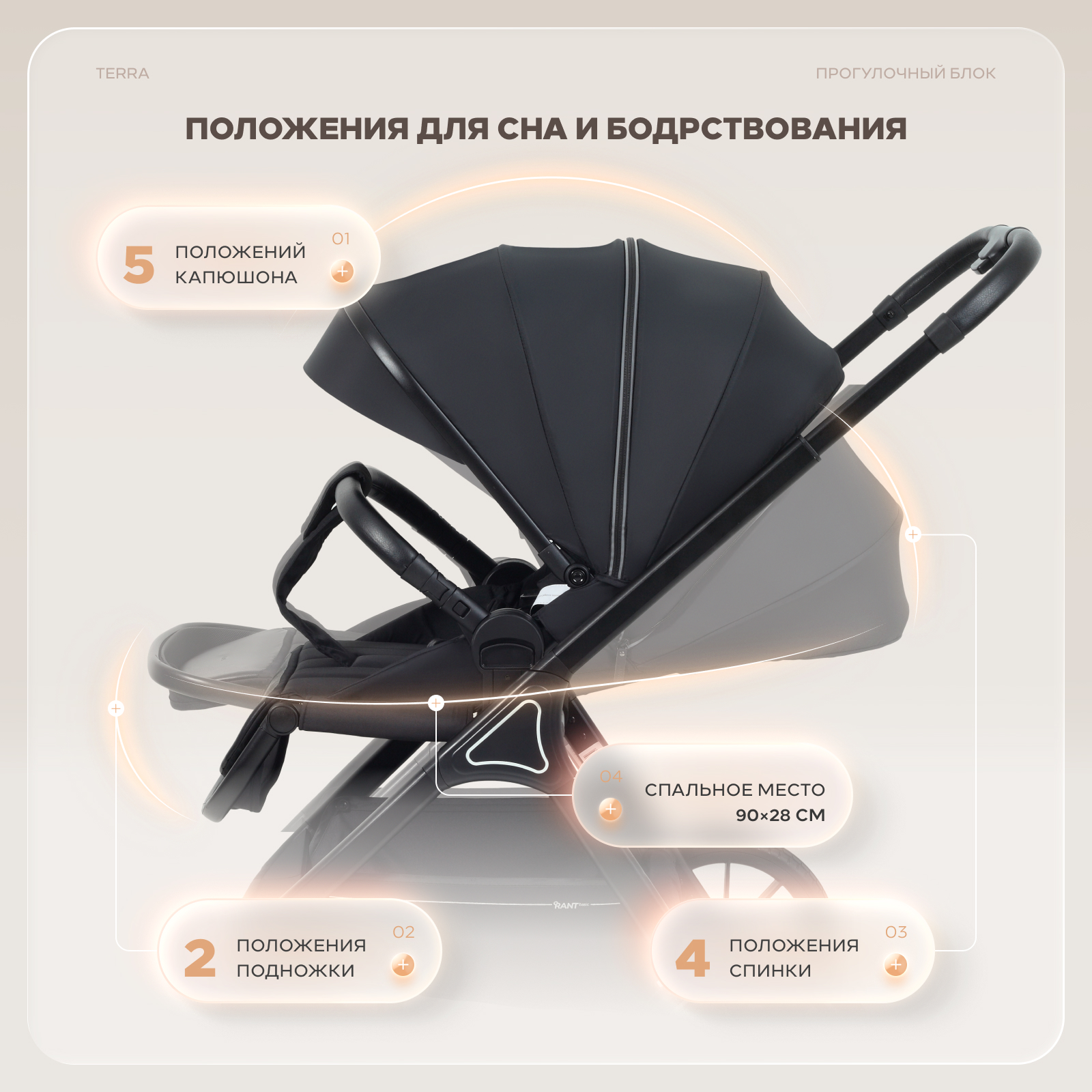 Коляска 2в1 Rant Basic Terra 2в1 черный - фото 10