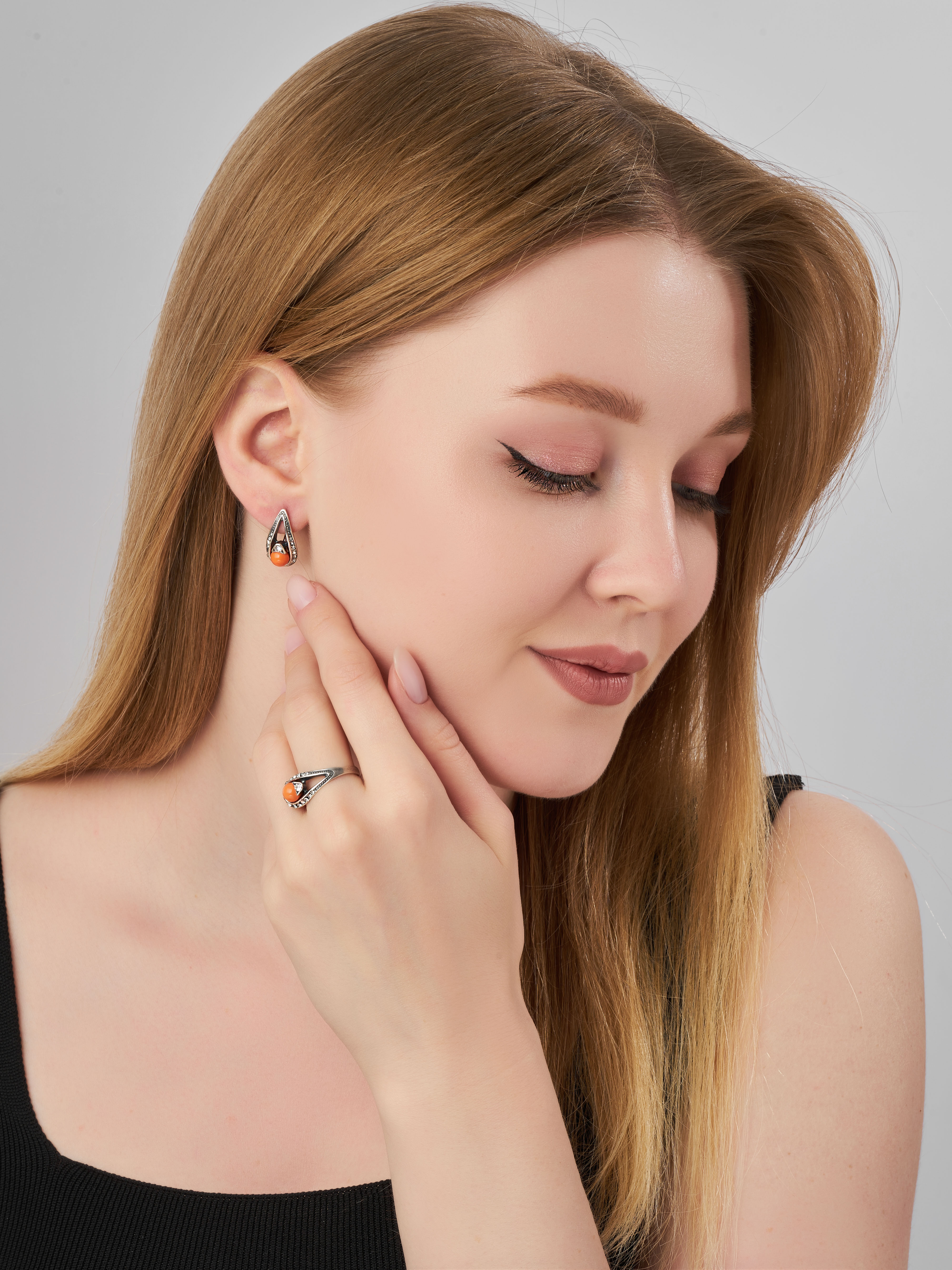 Серьги Shine and Beauty 80016-111-с-майоркаоранж - фото 3