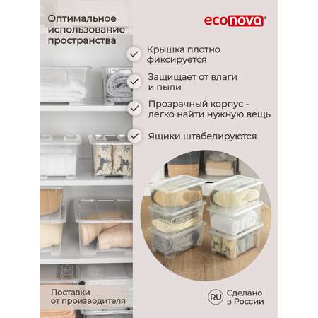 Ящик для хранения Econova TEX-BOX 4.5л бесцветный