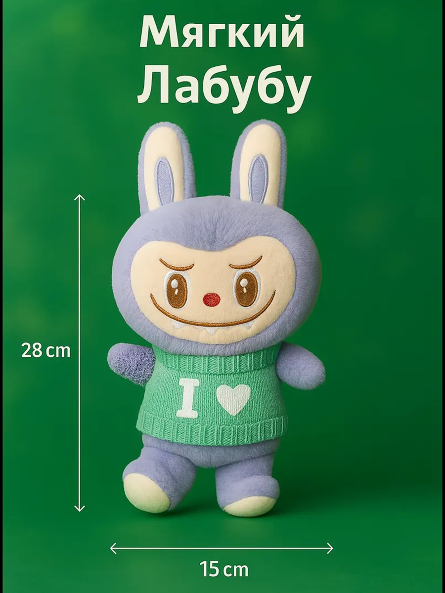 Мягкая игрушка ТОТОША Labubu арбузик 28 см - фото 5