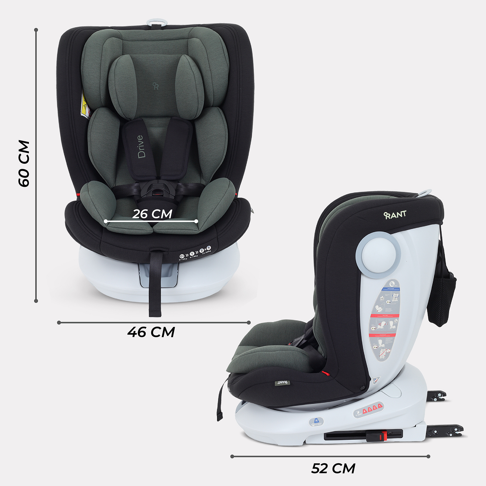 Автокресло Rant Drive Isofix 0+/1/2/3 (0-36 кг) зеленый - фото 2