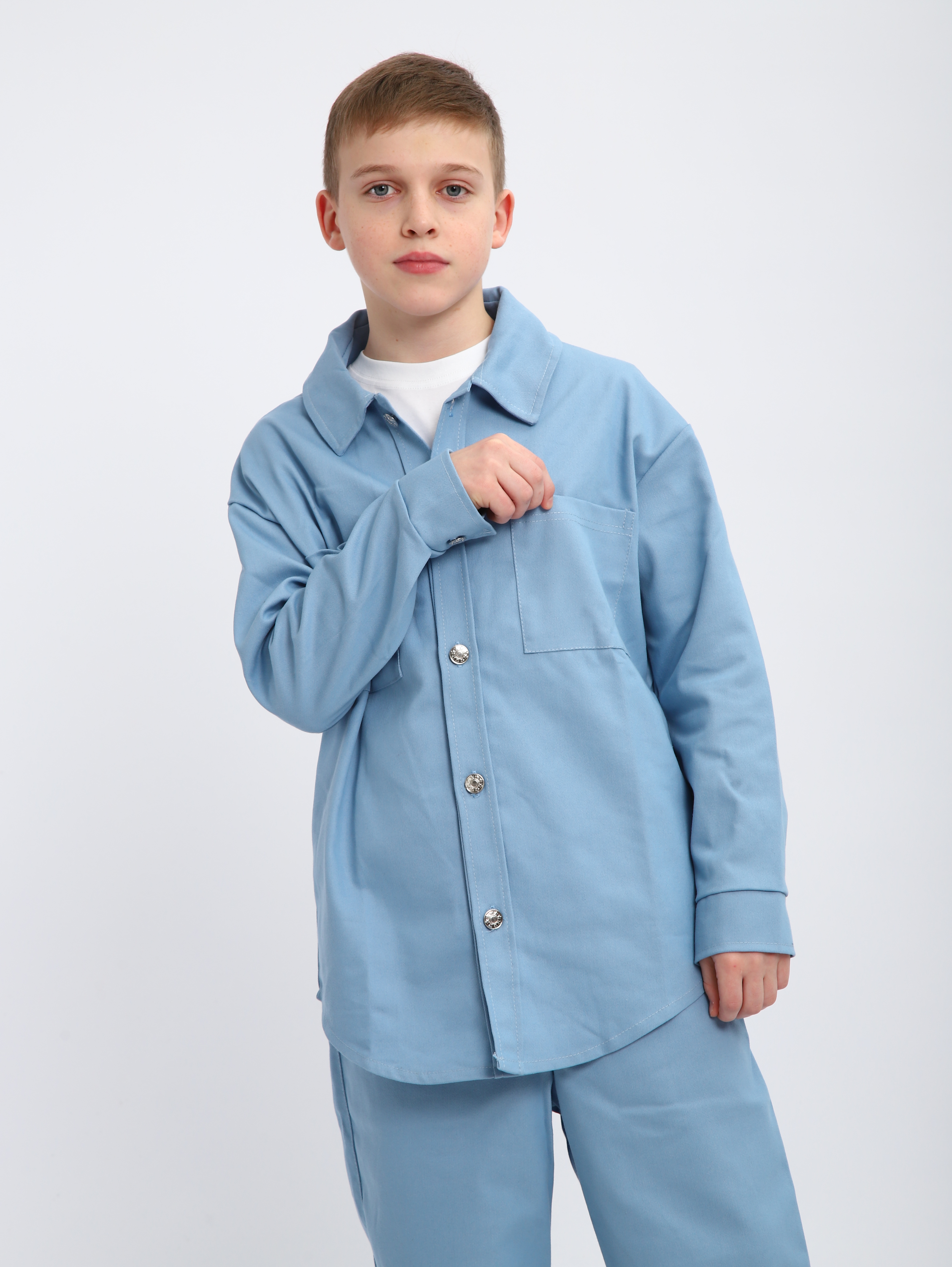 Костюм ЛАДОШКИ Комплект Деним голубой - фото 8