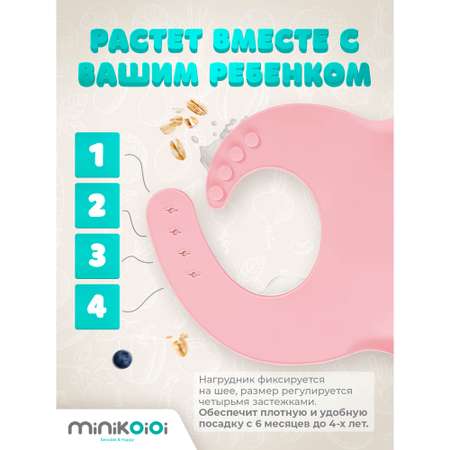 Нагрудник MinikOiOi силикон 1 шт. в ассортименте
