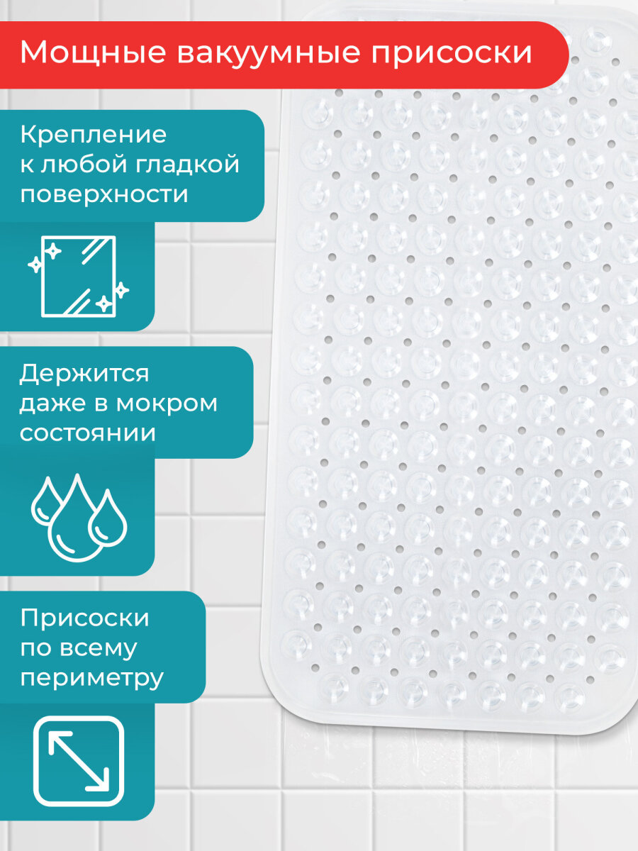 Коврик для ванной PRIMILA Полусферы 38 x 70 см - фото 2