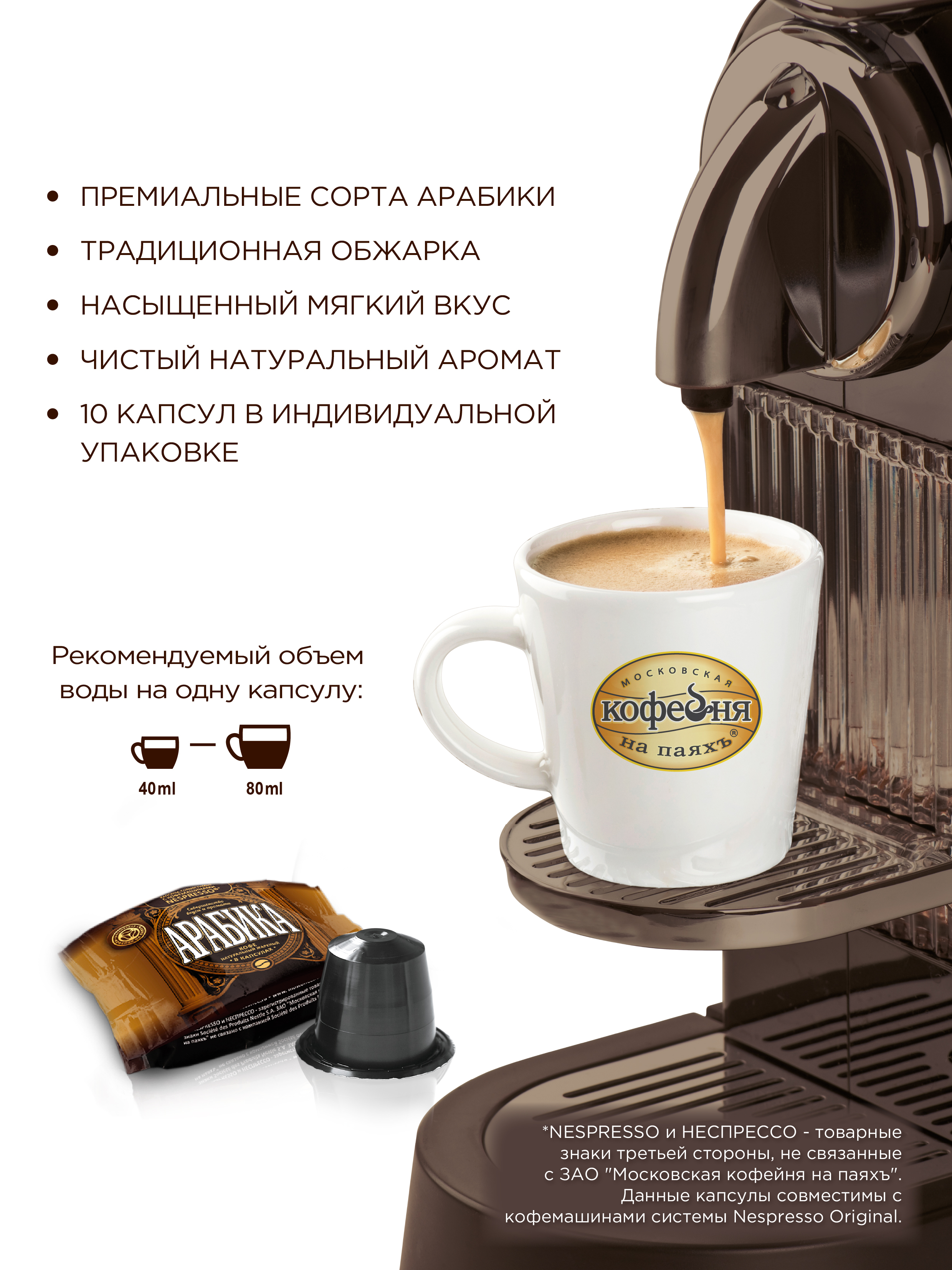 Кофе в капсулах Московская кофейня на паяхъ «Арабика» 50шт по 5гр - фото 2