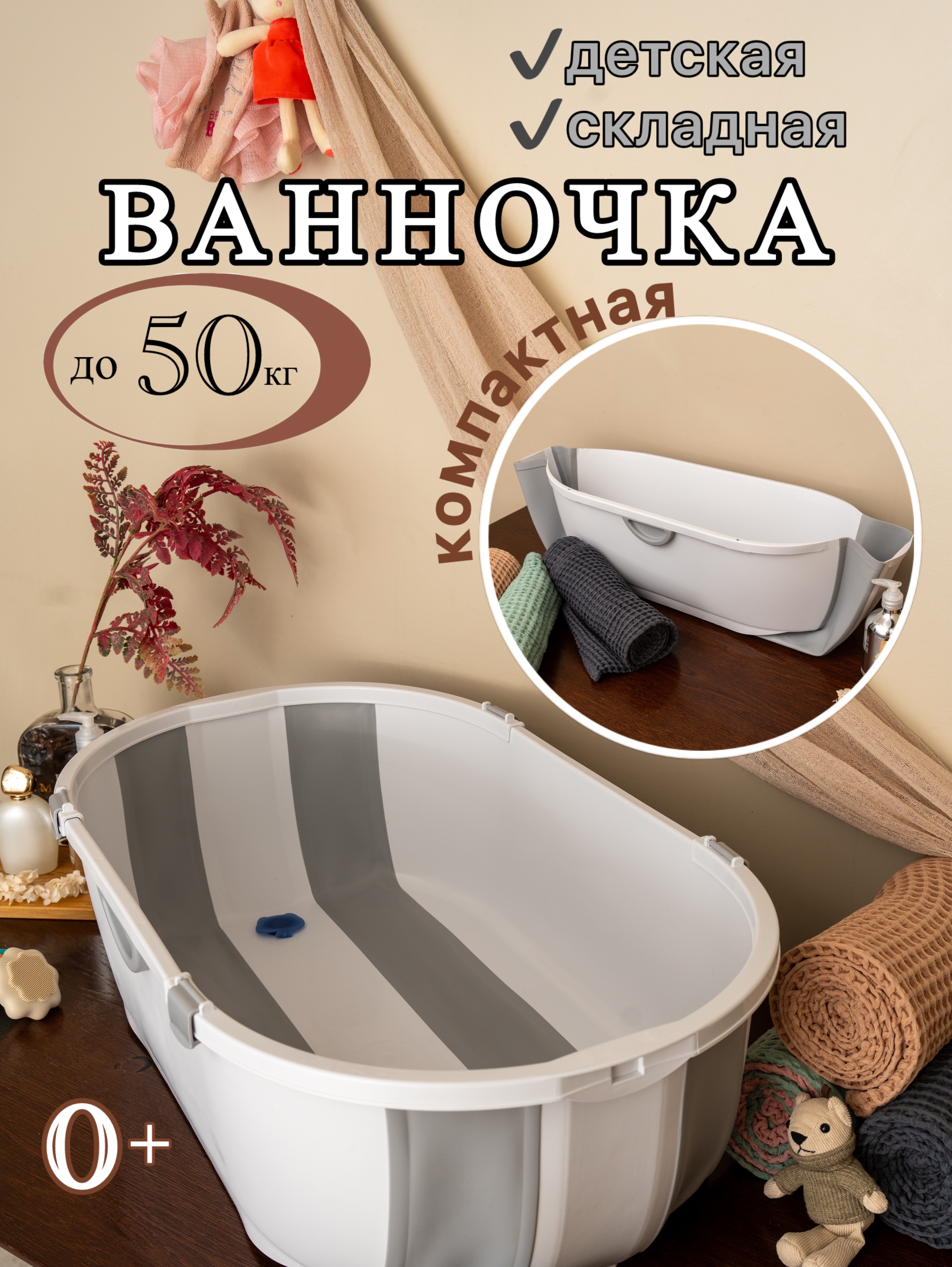 Ванночка NORVE складная серый - фото 6