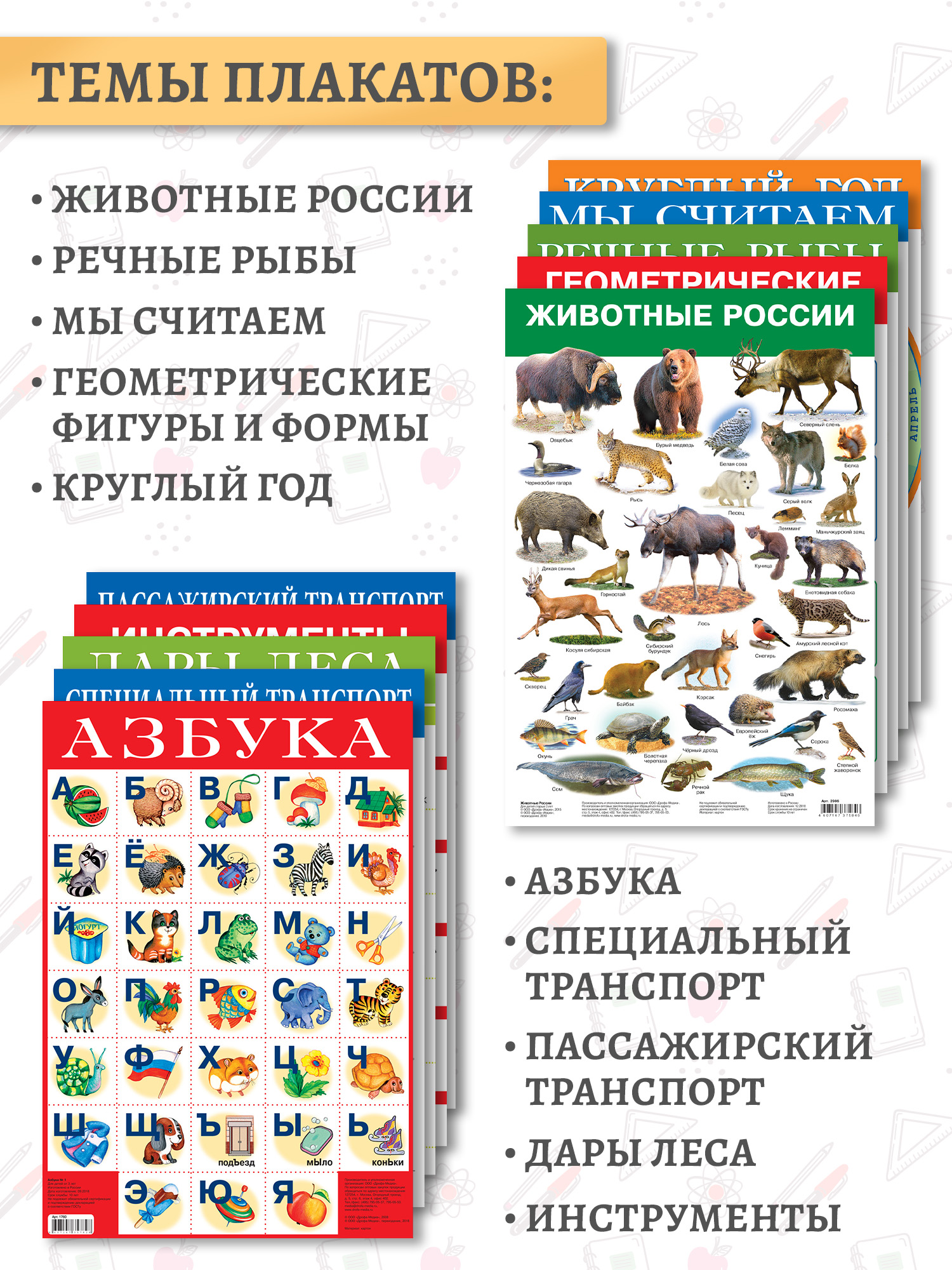 Набор обучающих плакатов Дрофа-Медиа Возраст 4-5 лет 10 видов 3961 - фото 3