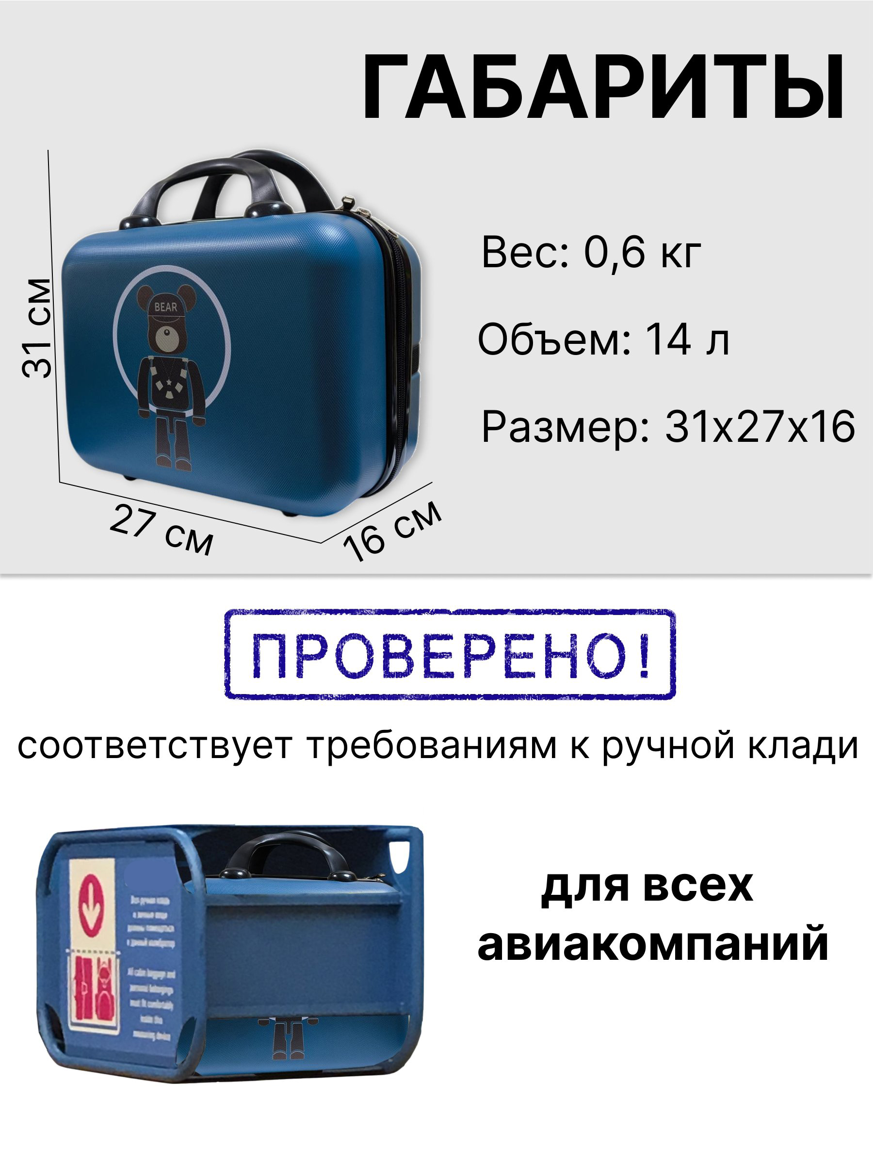 Чемодан LATS Медведь - фото 4