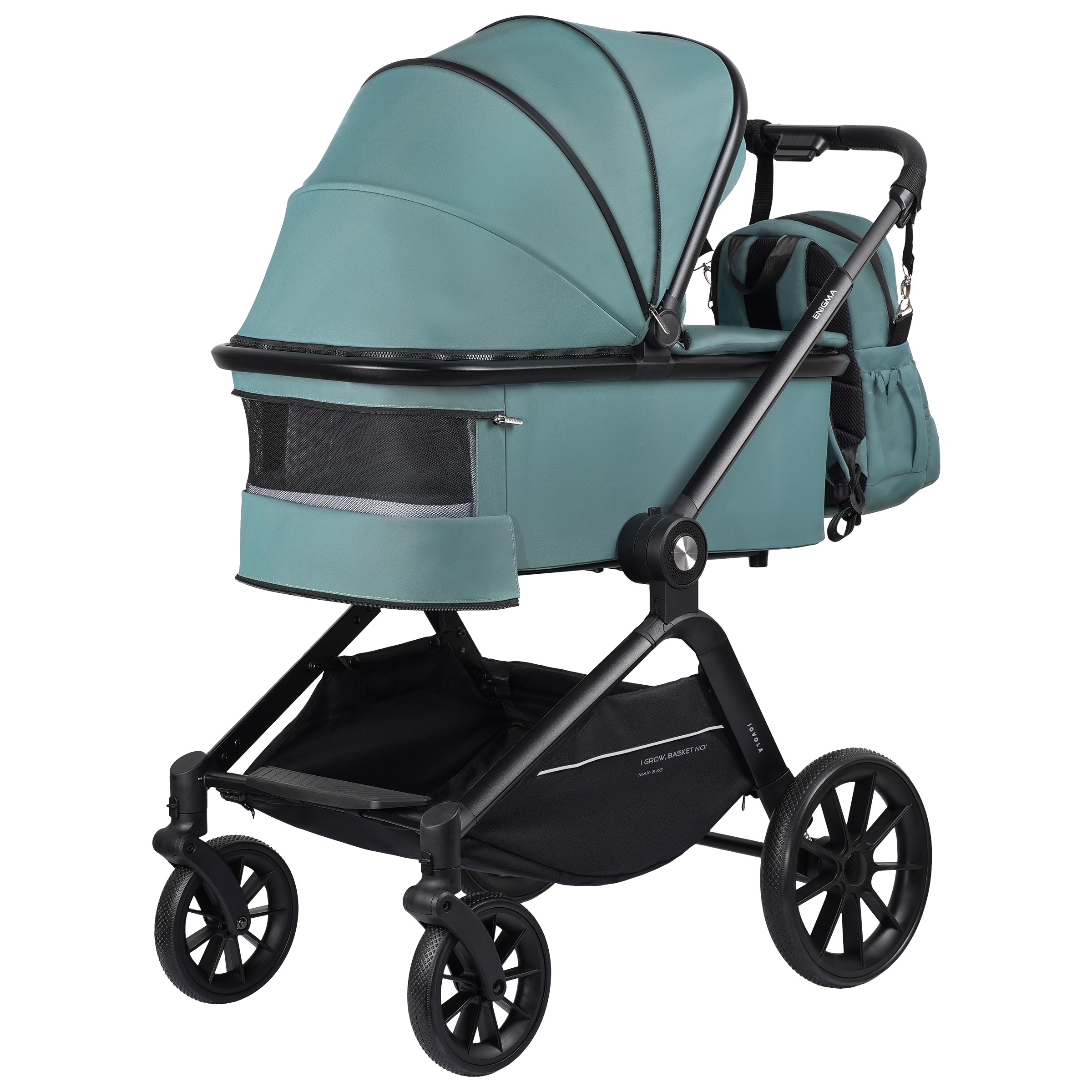 Коляска 2в1 JOVOLA Enigma универсальная зеленый - фото 17