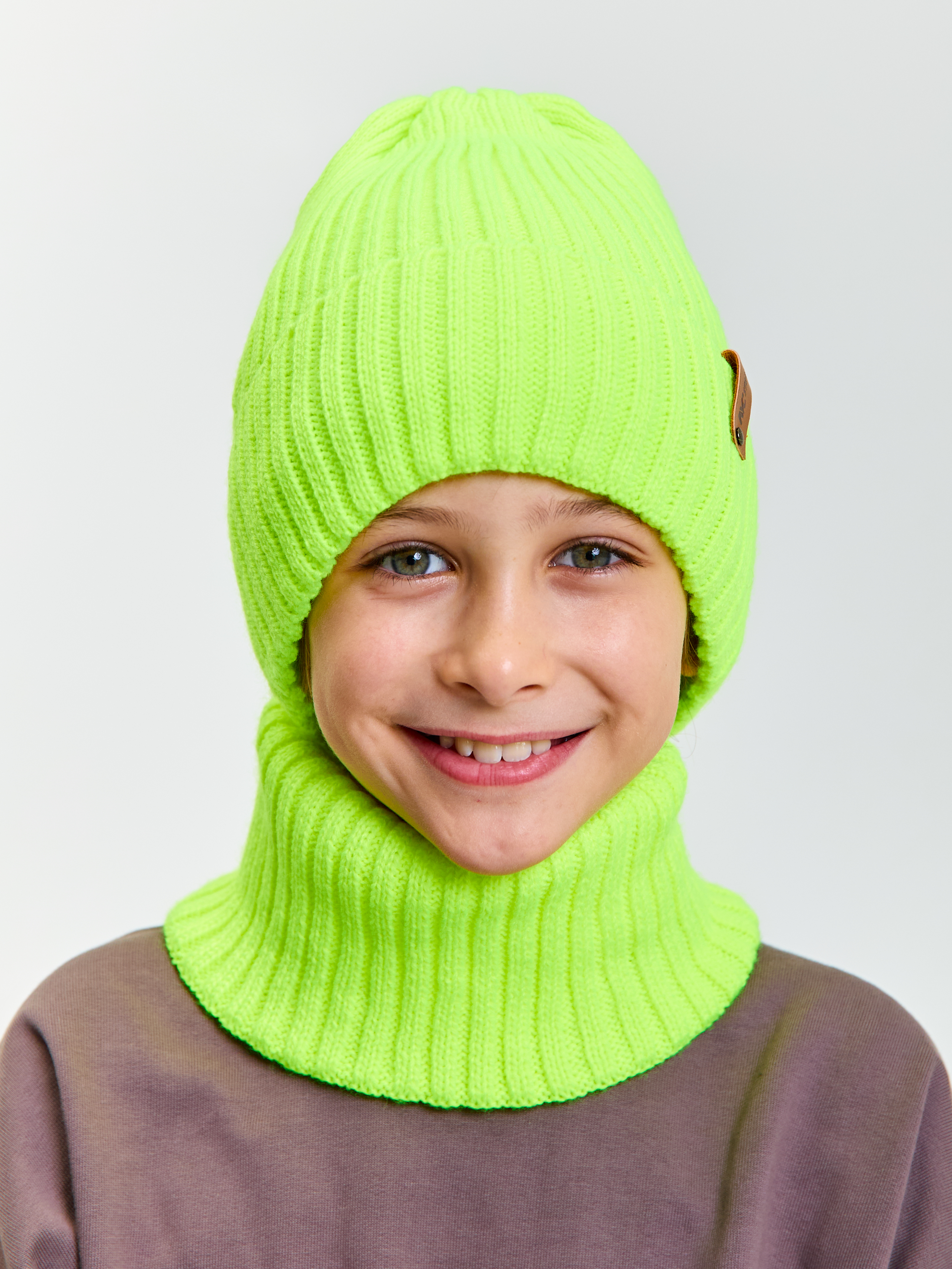 Шапка и снуд KUBRIO KU-H-104-GplainW-acidB - фото 2