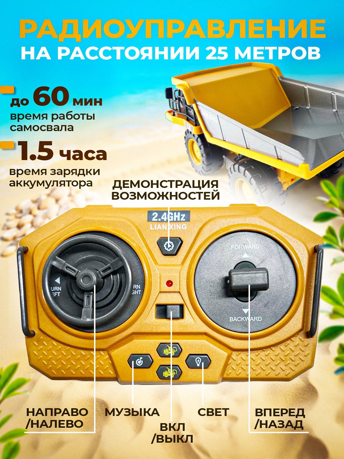 Самосвал РУ MagicStyle 1:20 - фото 2