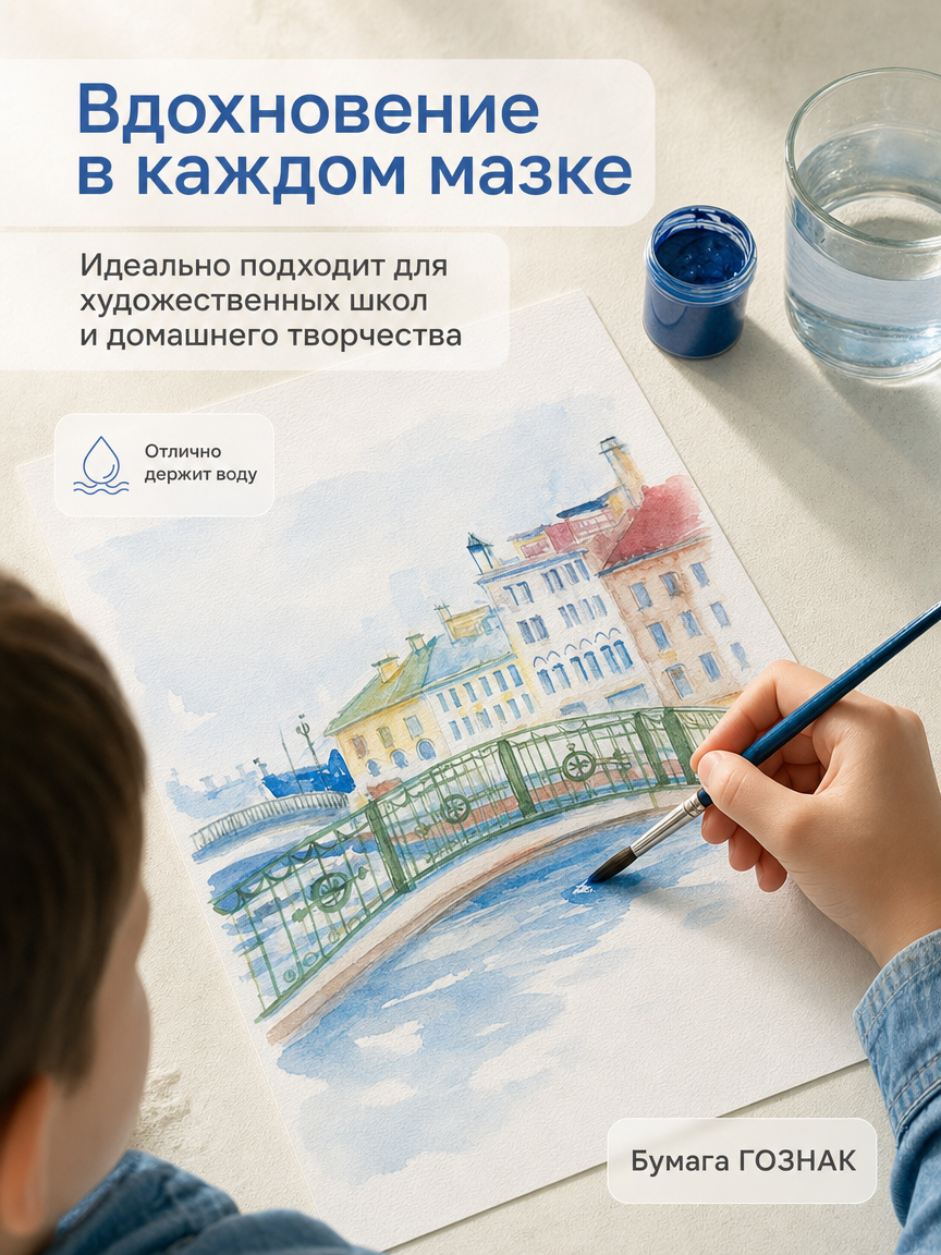 Художественная бумага SCHOOLFORMAT для акварели 10 лист. - фото 2
