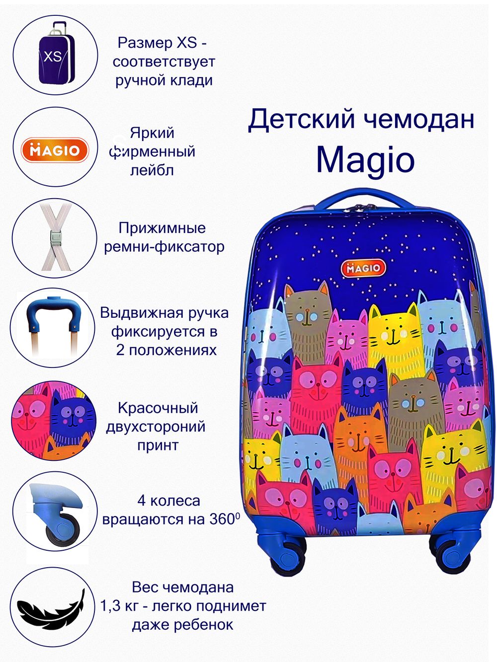 Чемодан Magio Веселые коты - фото 12