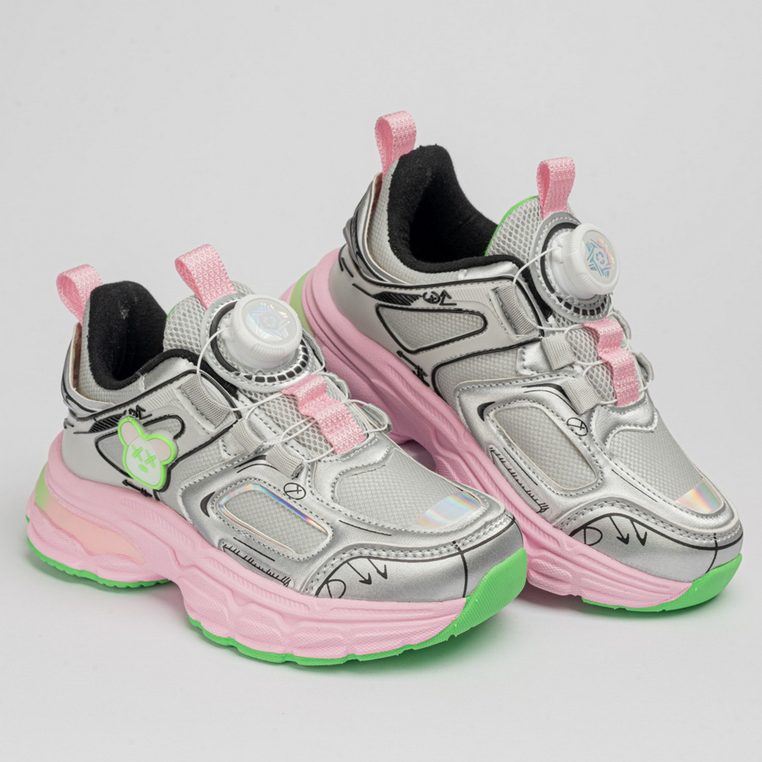Кроссовки TikkaGo 7U07_23954-2_silver-pink - фото 1