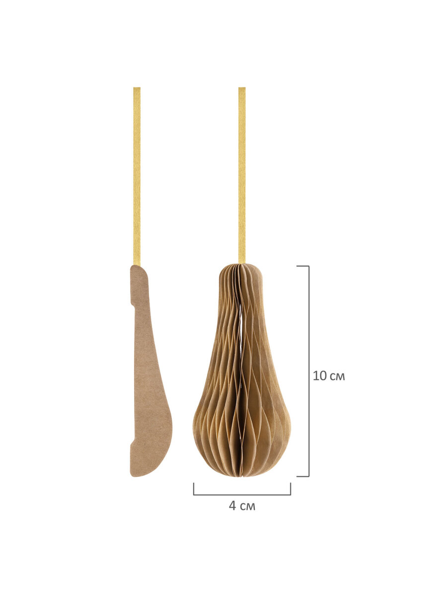 Елочные игрушки шары Золотая сказка шарики на новогоднюю елку бумажные набор 6 штук крафт - фото 14