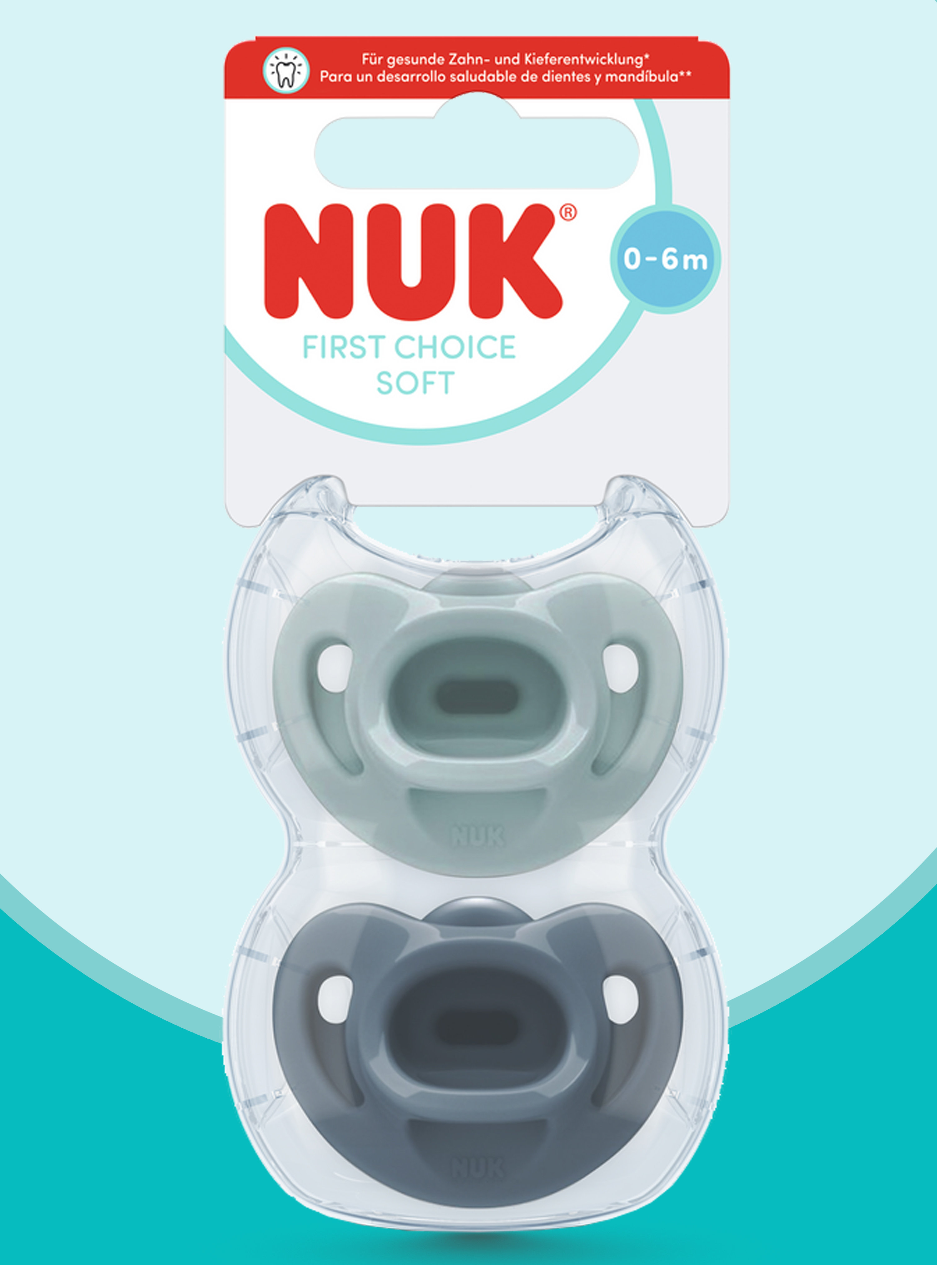 Пустышка Nuk силикон ортодонтическая от 0 мес. 2 шт. - фото 1
