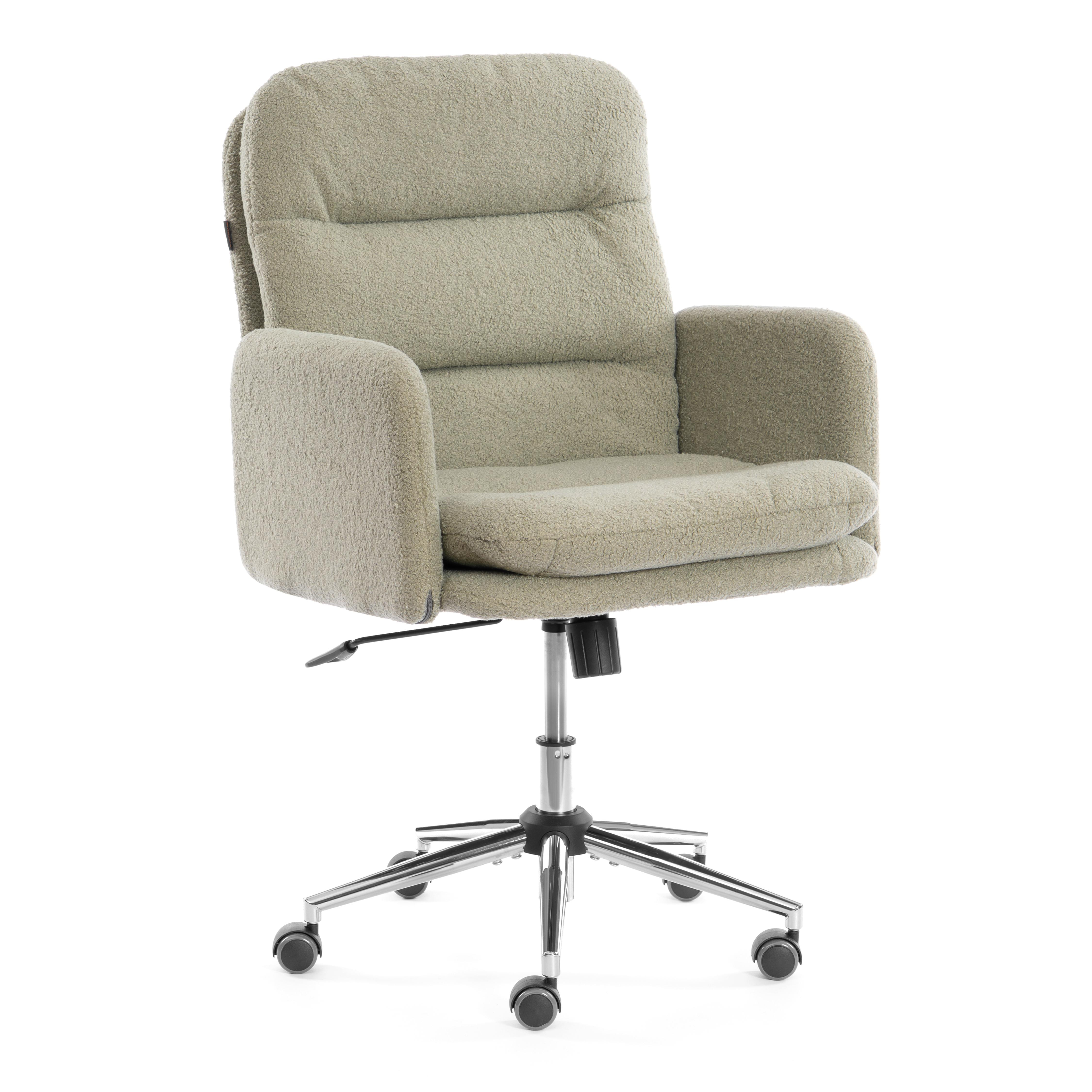 Компьютерное кресло TETCHAIR Dover хром, букле, олива - фото 2