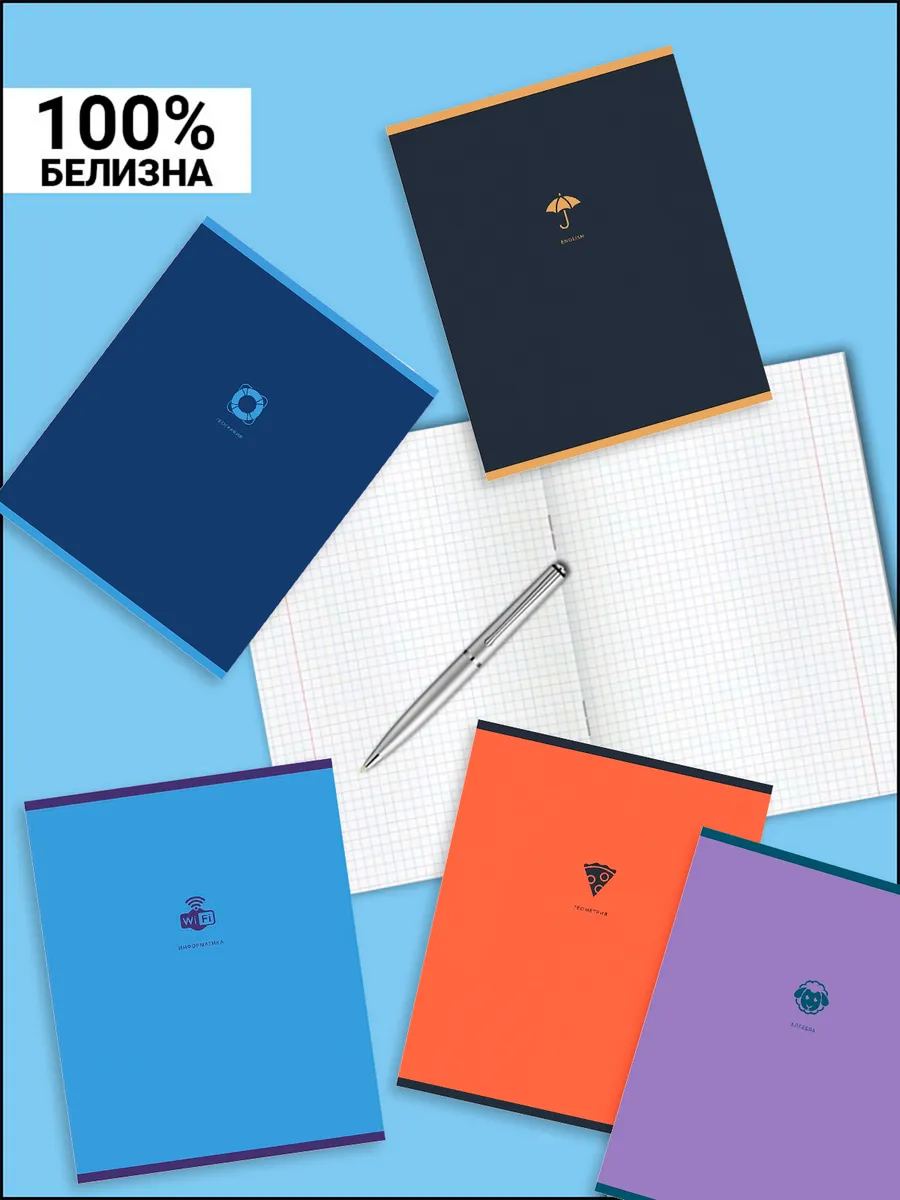 Тетрадь BG 48 лист. 12 шт. (Алгебра, Английский язык, Биология, Физика, География, Геометрия, Химия, Информатика, История, Литература, Обществознание, Русский язык) - фото 2