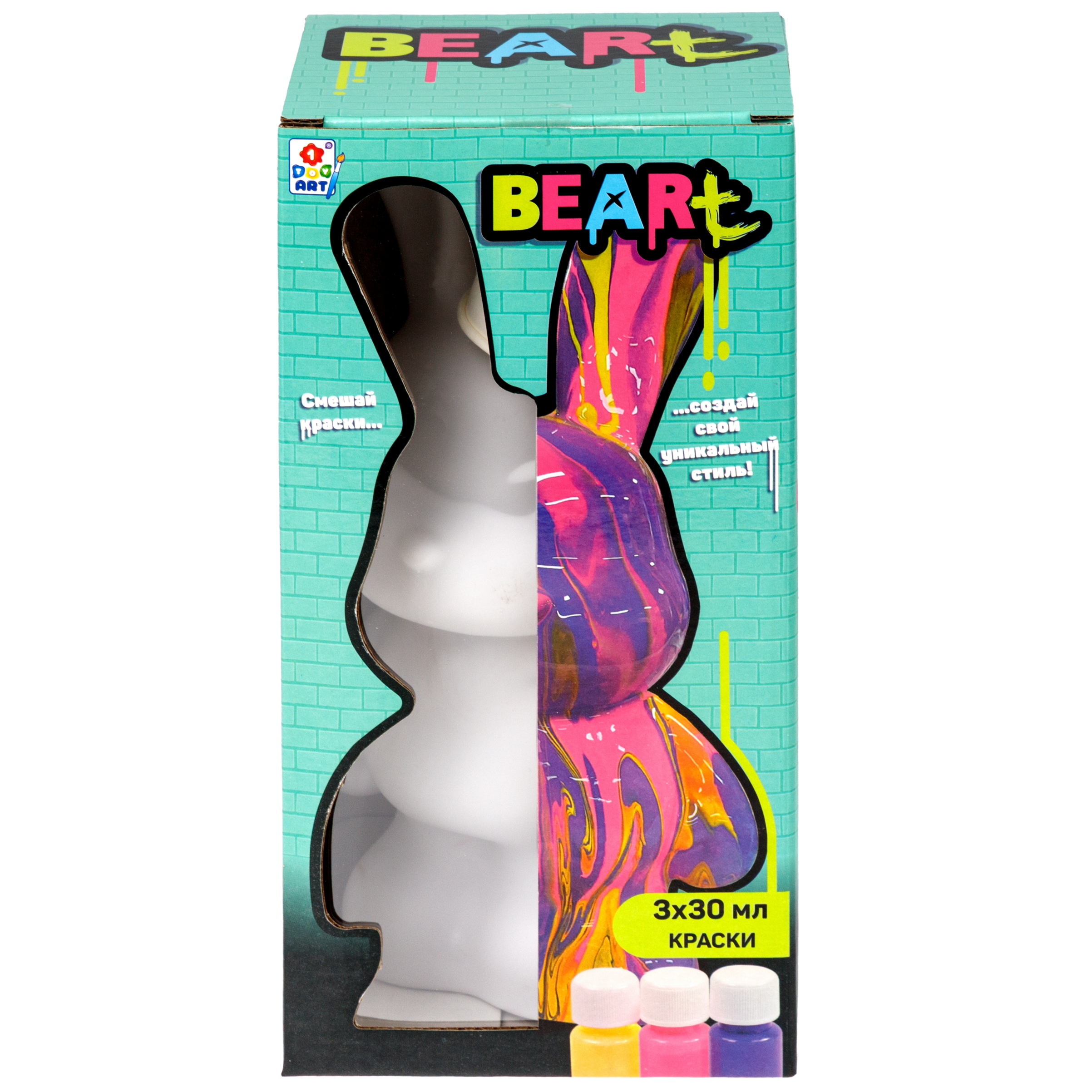 Набор для творчества 1TOY Краска Зайка 23 см роспись красками - фото 9