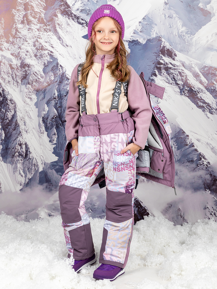 Куртка и полукомбинезон NIKASTYLE 7з2624 бежевый/орхидея - фото 4