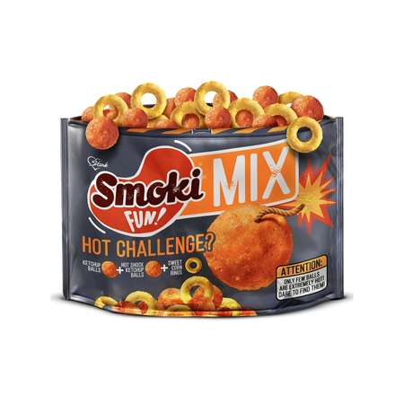 Снэки Smoki fun mix микс флипсов со вкусами кетчуп острый кетчуп сладкая кукуруза 150 г