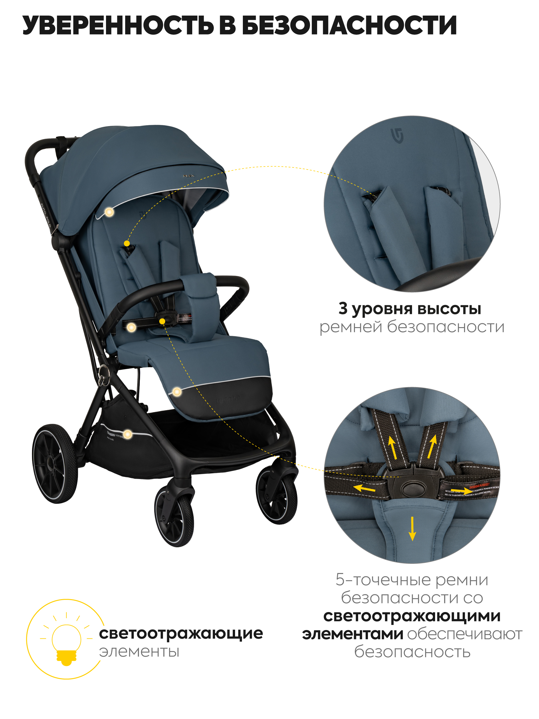 Коляска прогулочная JOVOLA Синий - фото 2