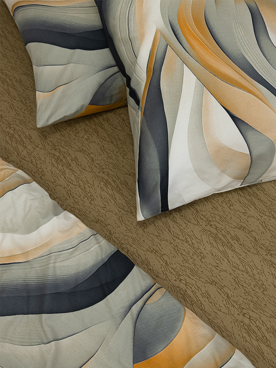 Комплект постельного белья для SNOFF сатин Брайн семейный 5 предм. - фото 3