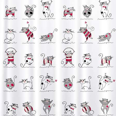 Штора для ванной Tatkraft Funny cats