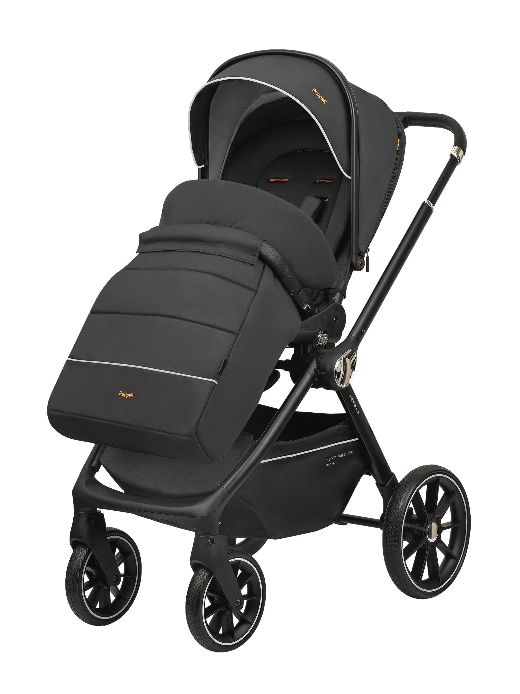 Коляска 2в1 JOVOLA Pepper 2в1 черный - фото 18