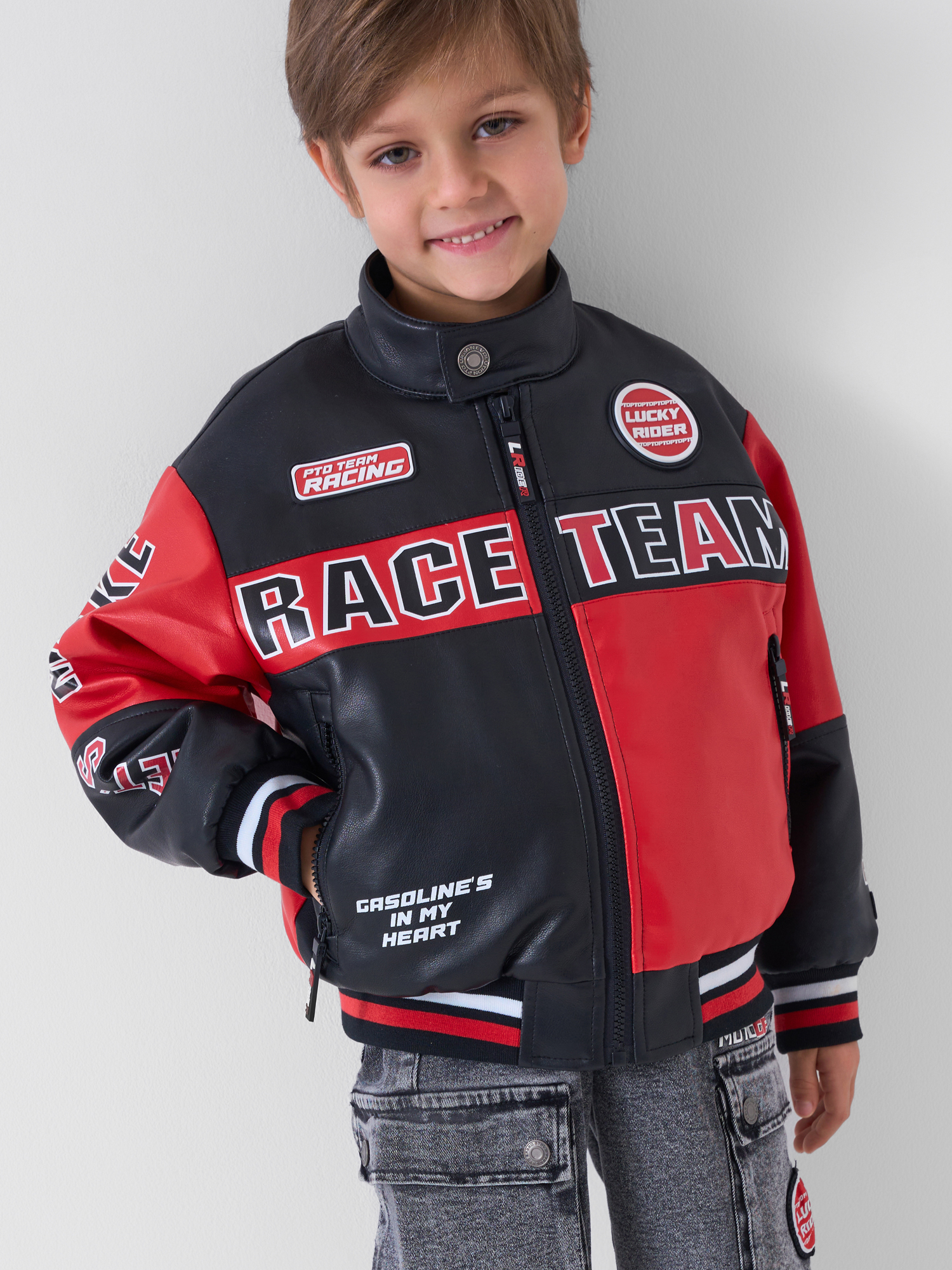 Изображение товара Куртка PlayToday Экокожа Мальчик Черно-Красная +10°C