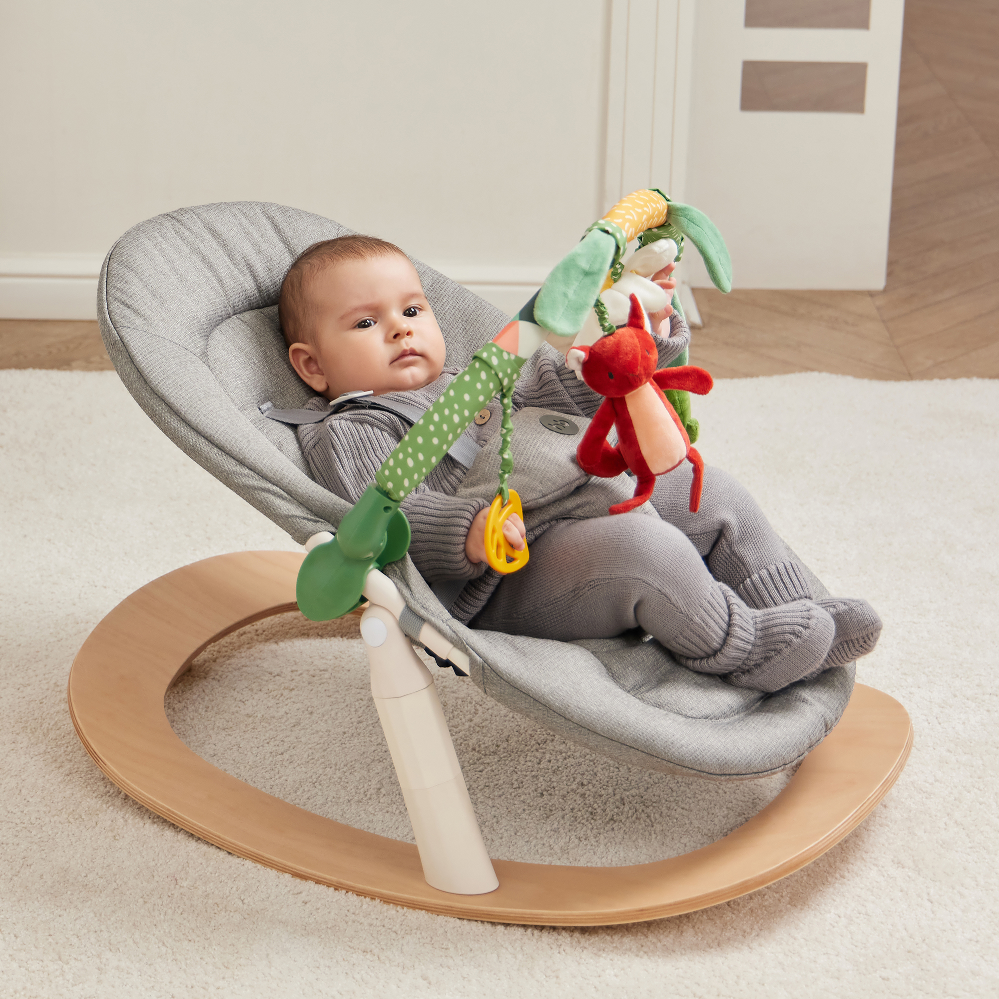 Шезлонг Happy Baby Hammy серый - фото 12