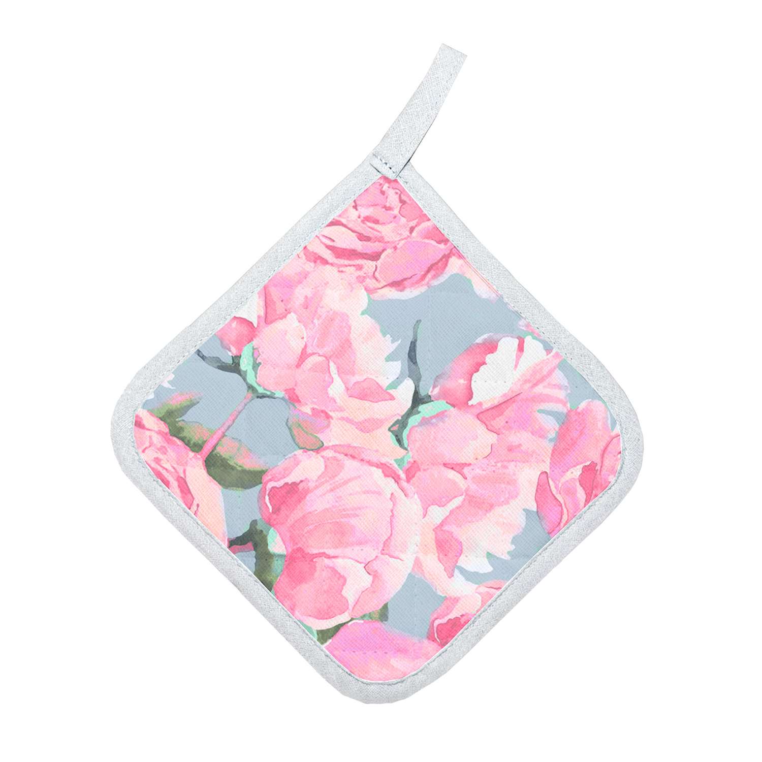 Прихватка стеганая Русский дом Пионы 18*18см - фото 3