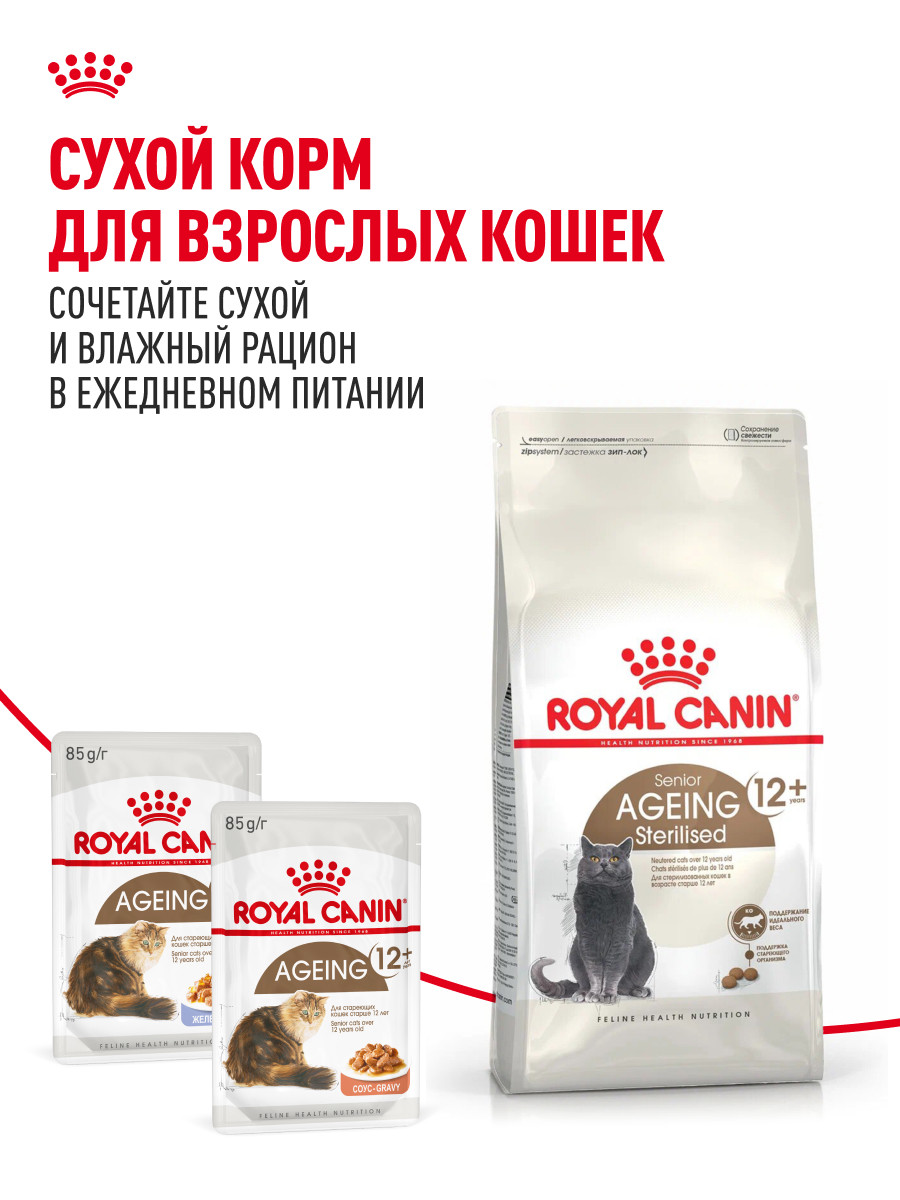 Корм для кошек ROYAL CANIN Ageing 85гр для пожилых 12+ в соусе пауч - фото 8