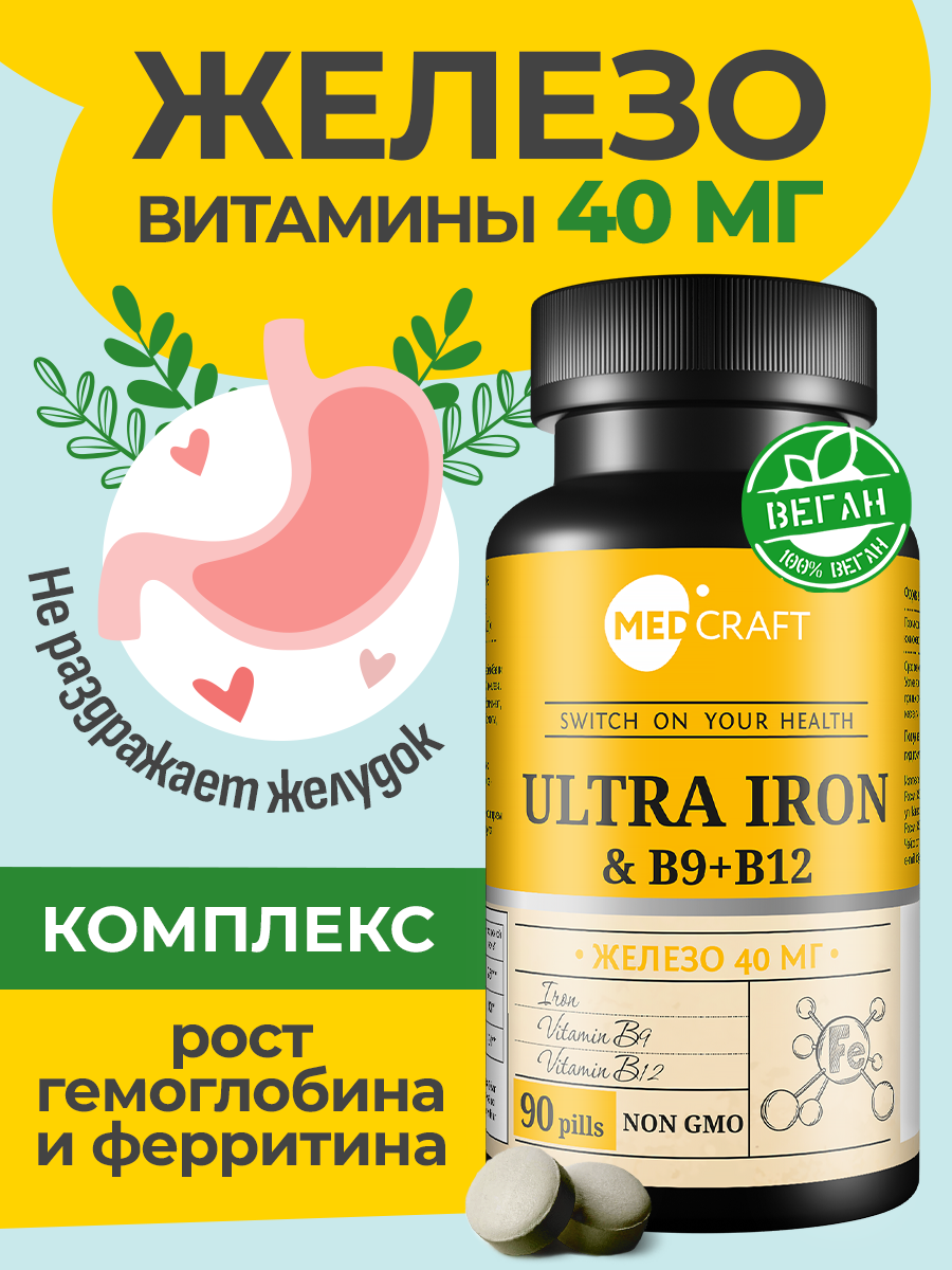БАД MedCraft Железо хелат и витамины для женщин Iron - фото 1