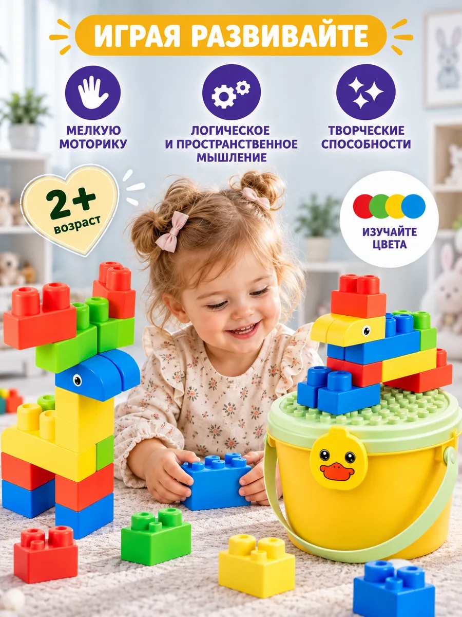 Конструктор TrendToys с контейнером мягкий 37 дет. - фото 7