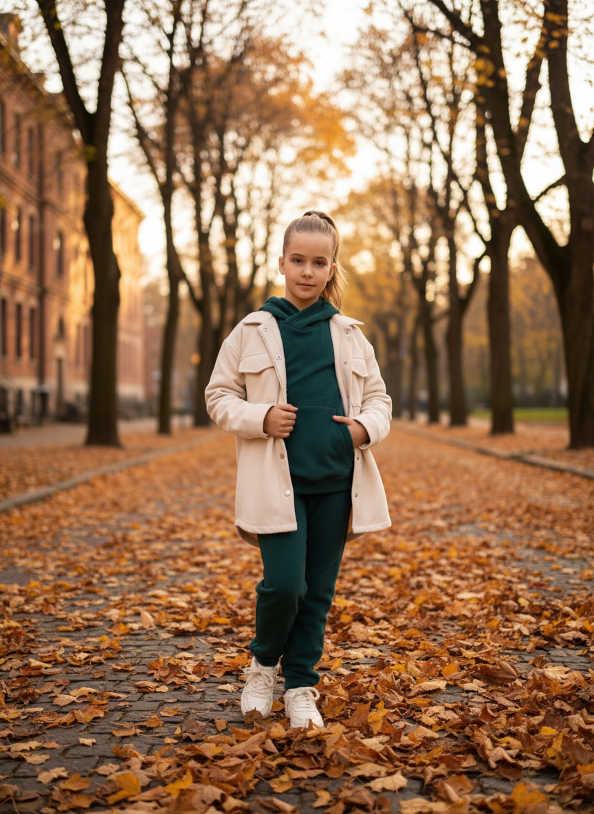 Худи и брюки Утенок 7043г(ш) изумруд - фото 2