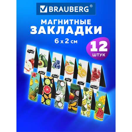 Магнитная закладка Brauberg 12 шт.
