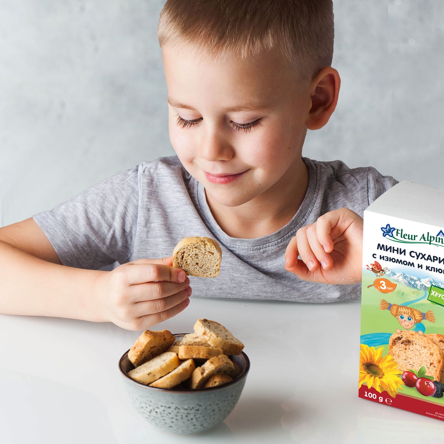 Сухарики Fleur Alpine Органик мини изюм-клюква 100г с 3лет - фото 5
